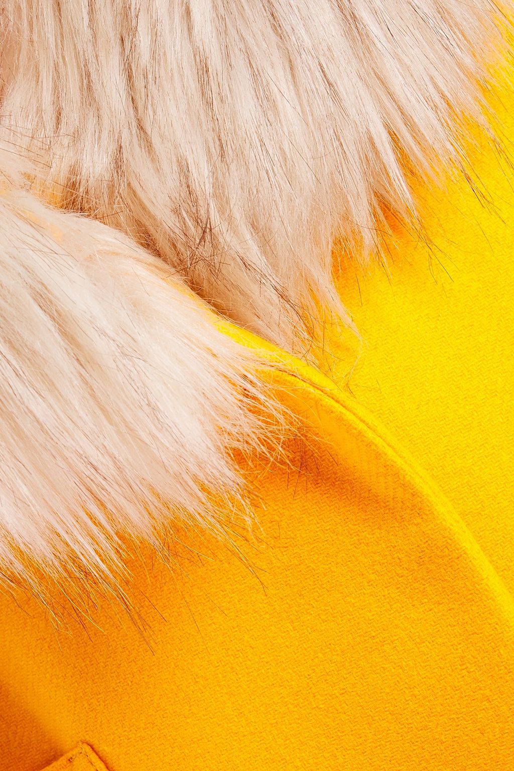 LOVE MOSCHINO Faux fur-trimmed wool-blend felt coat
