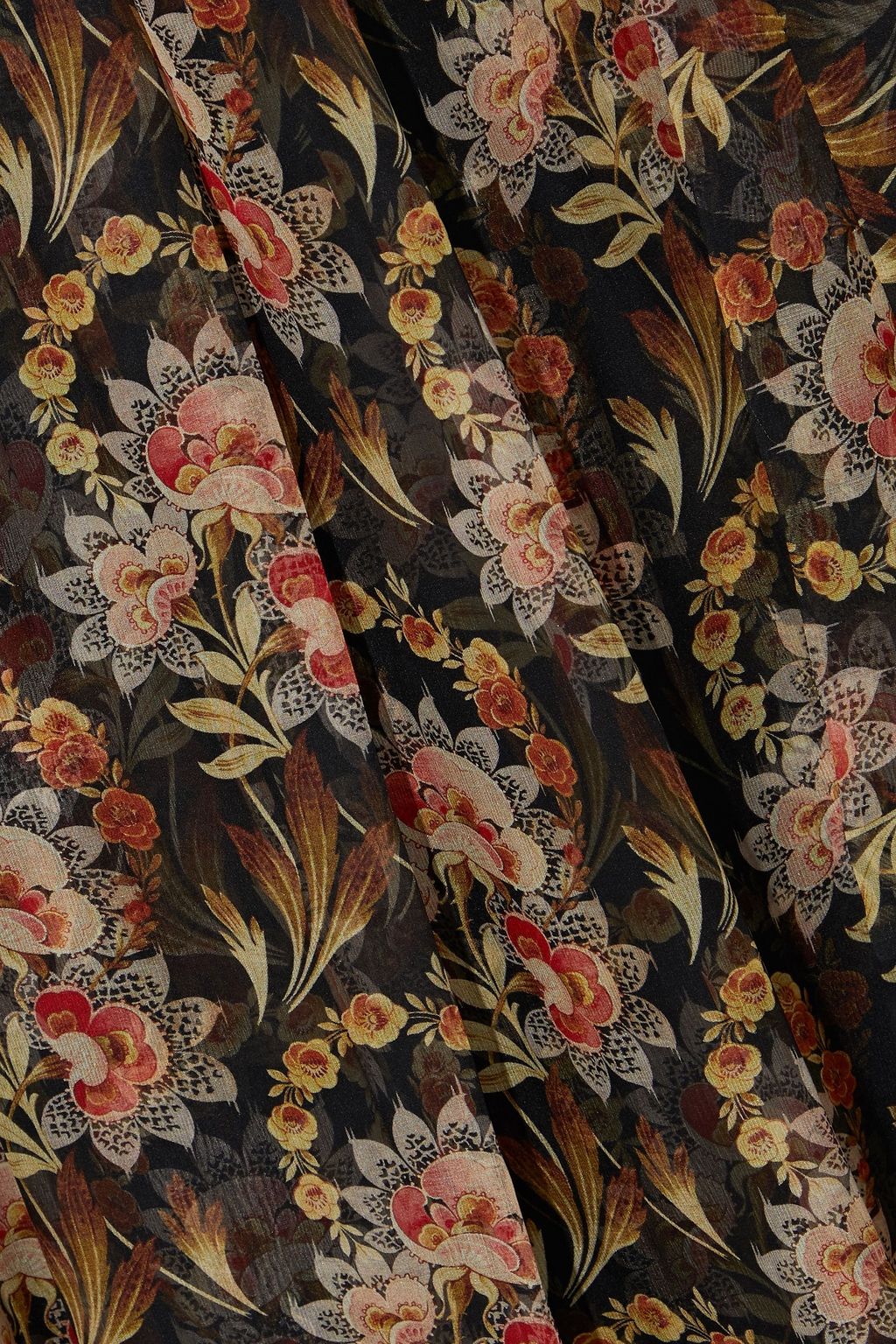OSCAR DE LA RENTA Wrap-effect floral-print silk-chiffon maxi dress