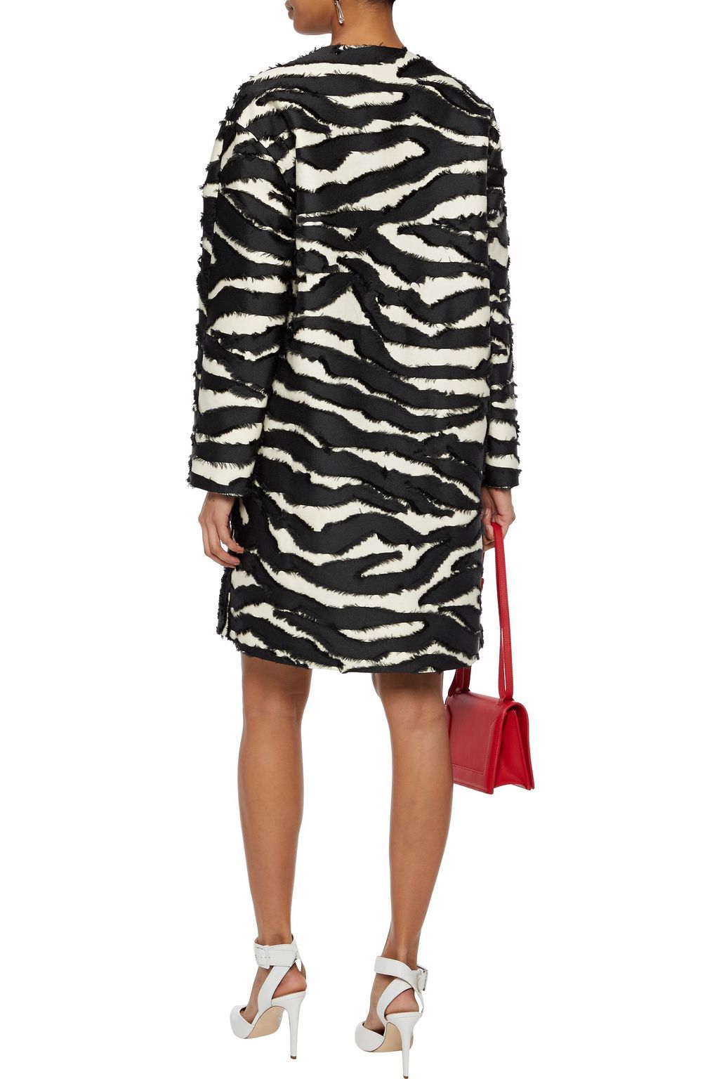 OSCAR DE LA RENTA Fil coupé zebra-jacquard coat