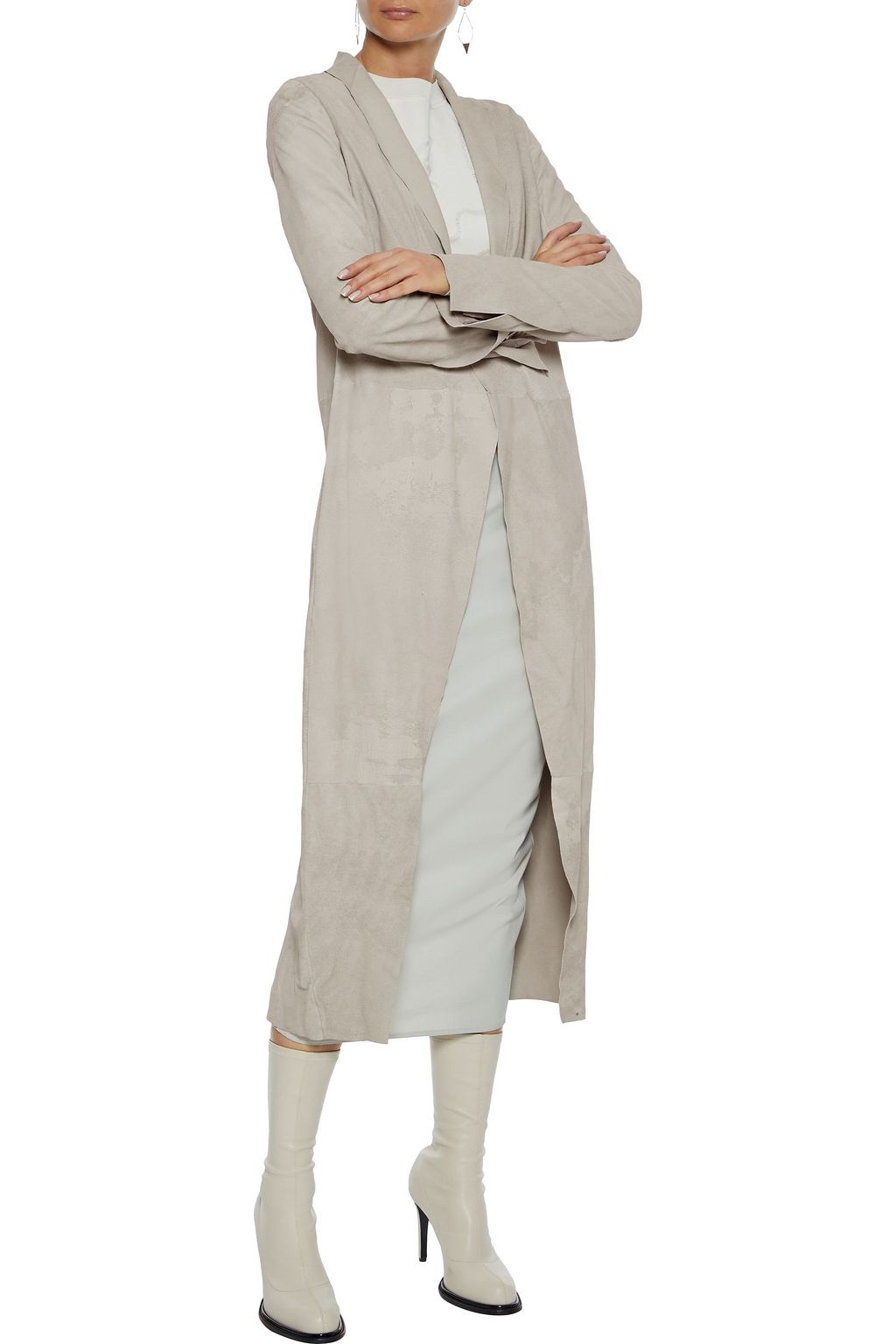 RICK OWENS Knife distressed nubuck coat