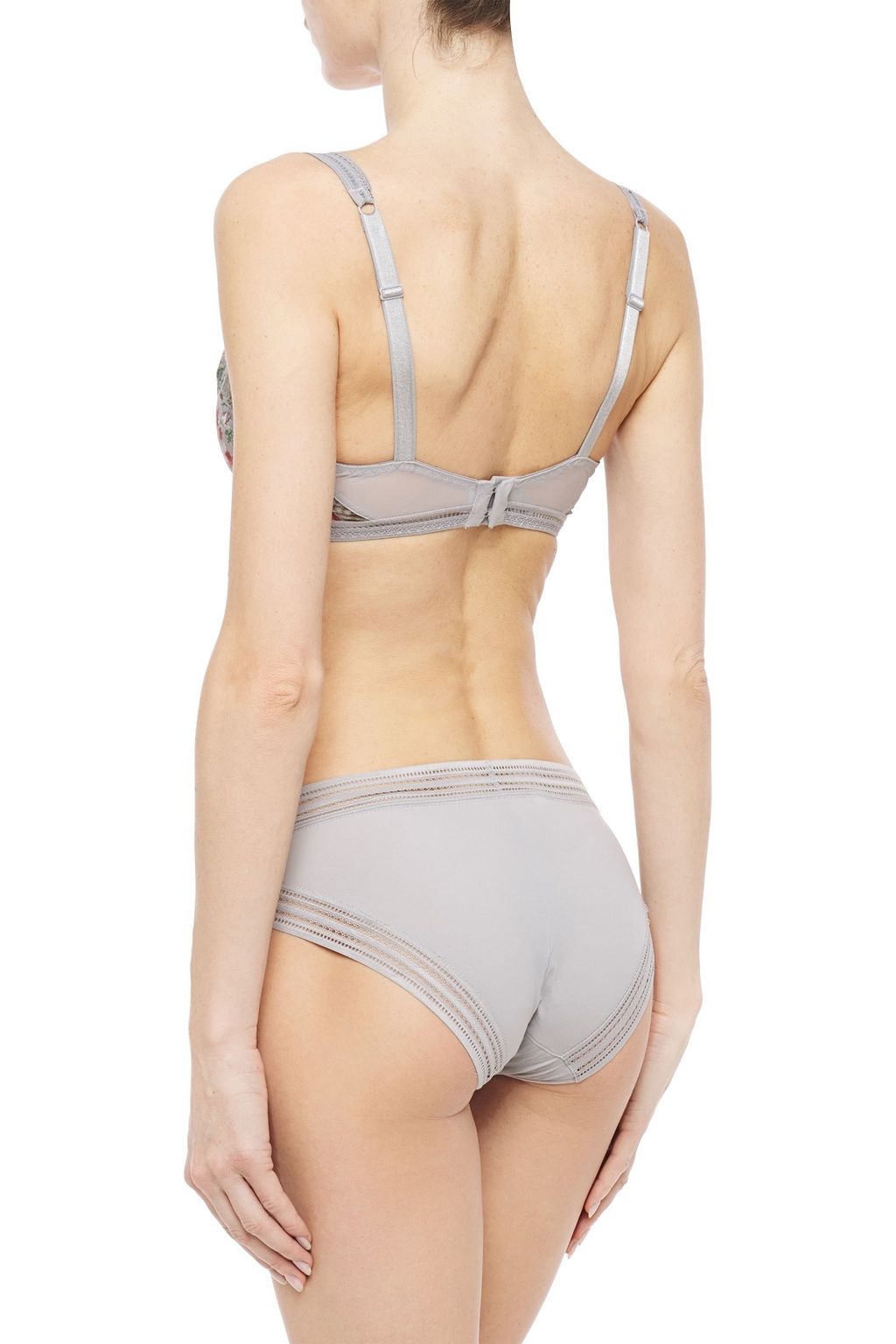 MAISON LEJABY Floral-print lace-paneled jersey mid-rise briefs