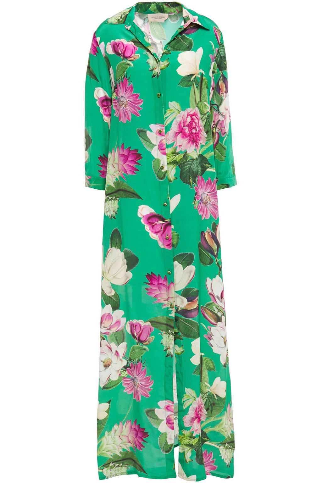 floral maxi shirt dress