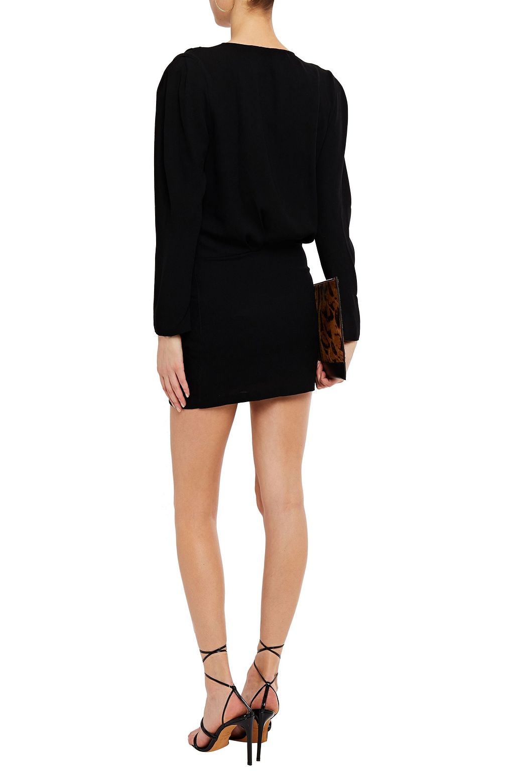 IRO Oak wrap-effect drepe crepe mini dress