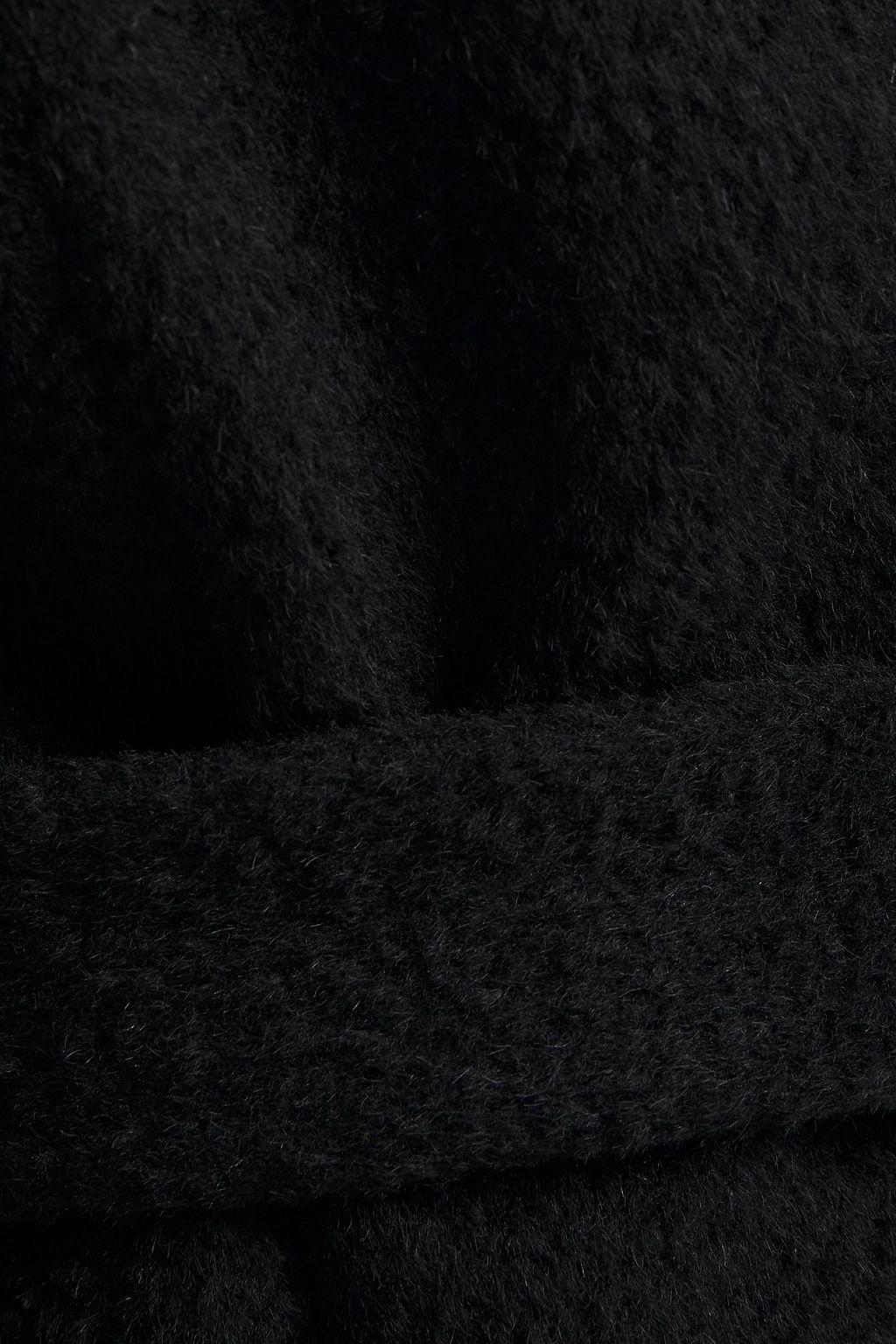 DKNY Belted brushed wool-blend coat