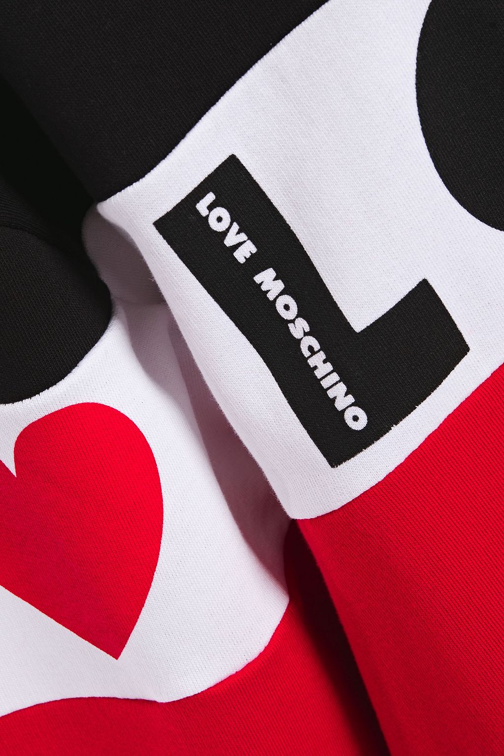 LOVE MOSCHINO Color-block French cotton-terry sweatshirt