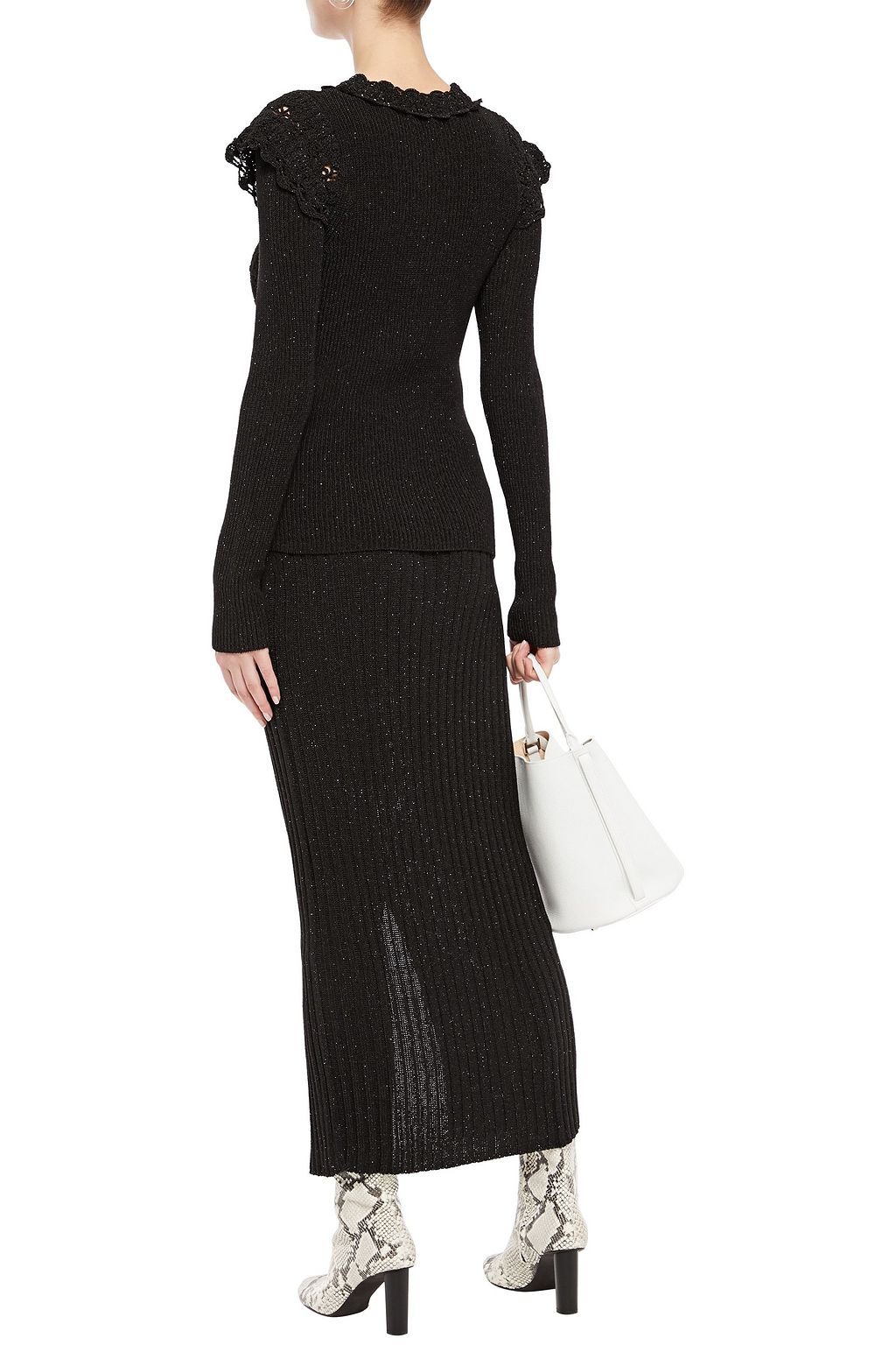 SEE BY CHLOÉ Ruffled pointelle-knit sweater