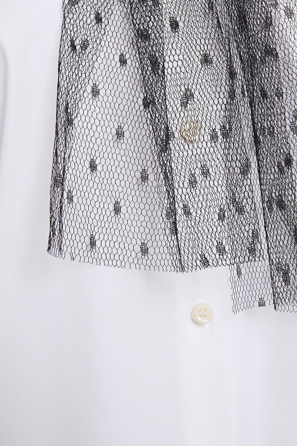REDVALENTINO Point d'esprit-trimmed cotton Oxford and poplin shirt