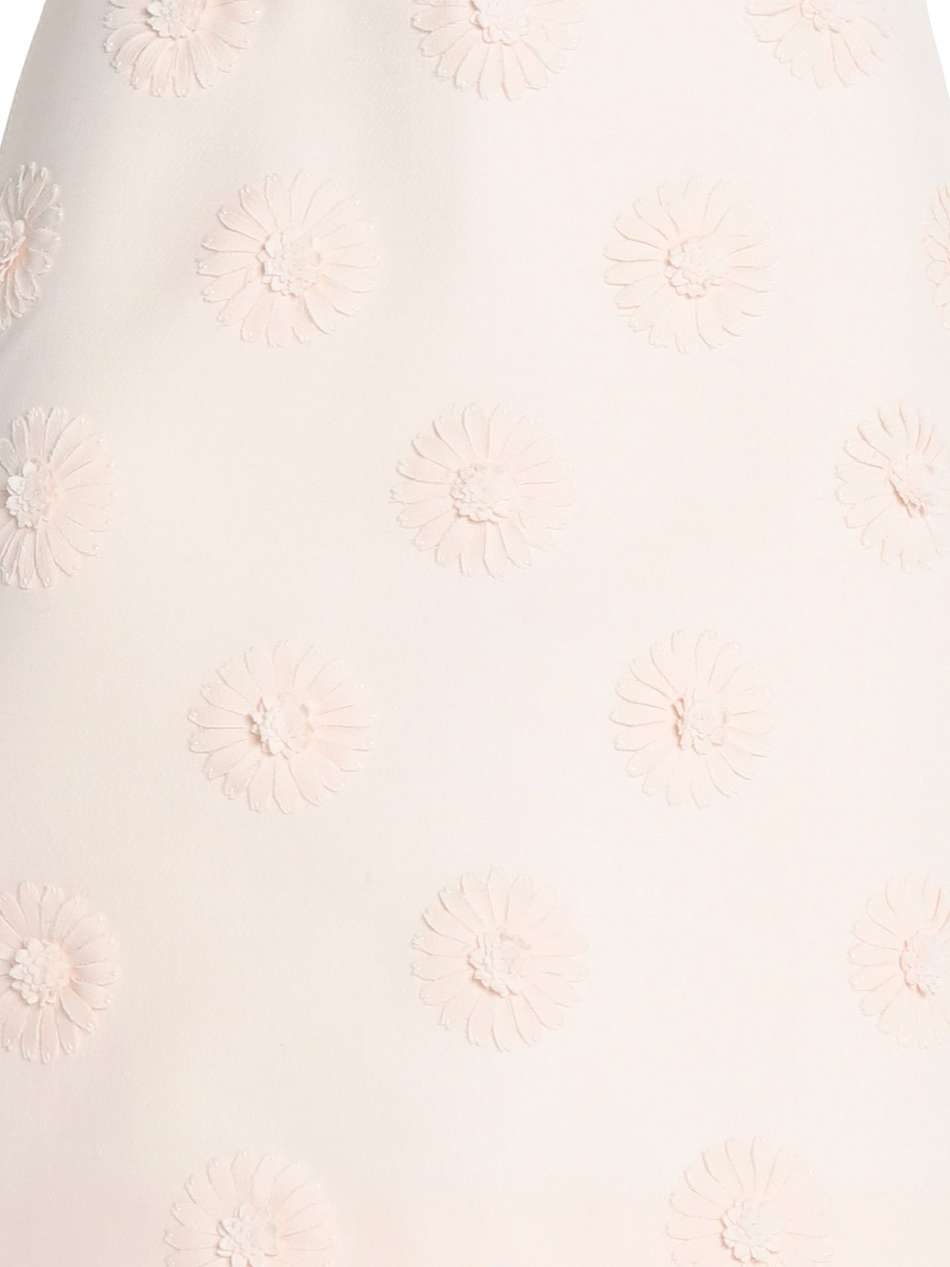 floral-appliquéd wool and silk-blend mini skirt