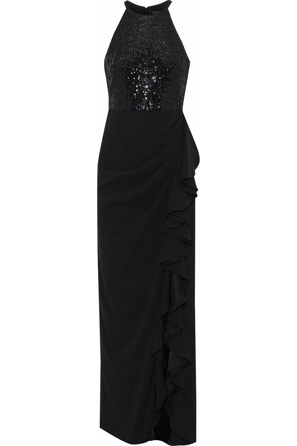 ruffled mesh gown off white