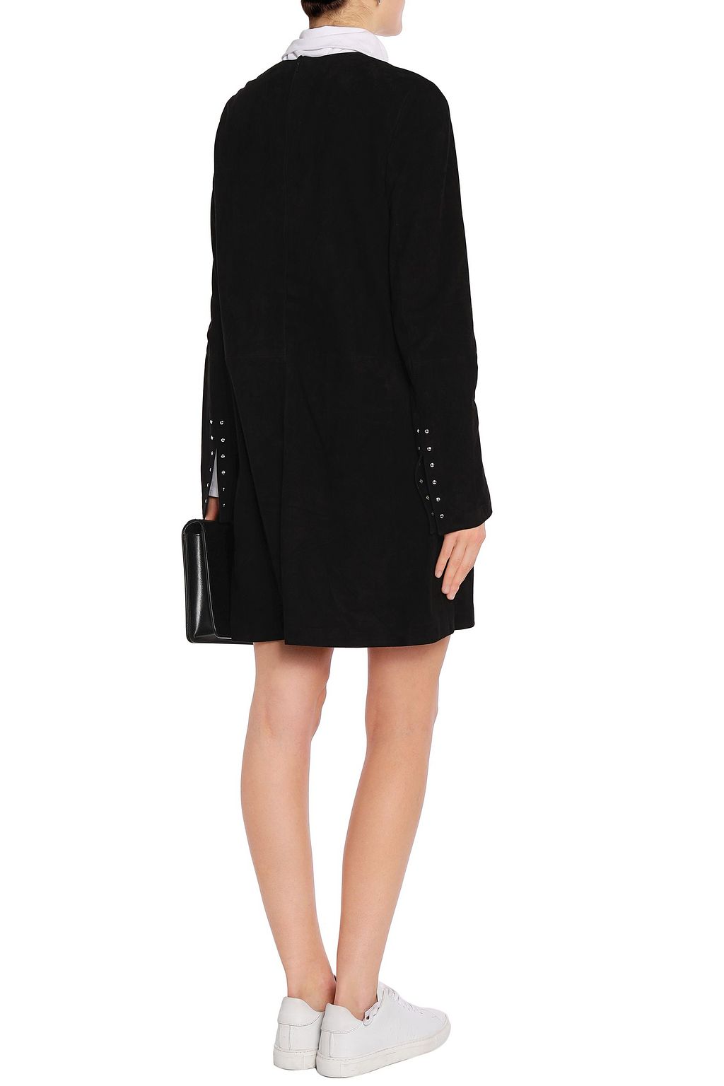 THEORY Studded suede mini dress