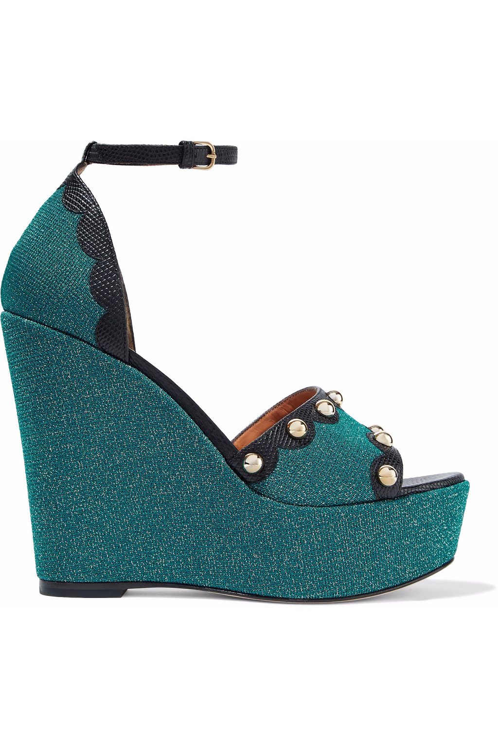 teal wedge heels