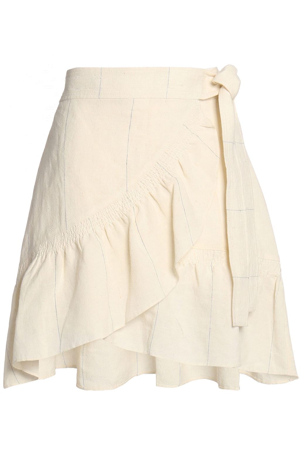 wrap ruffle mini skirt