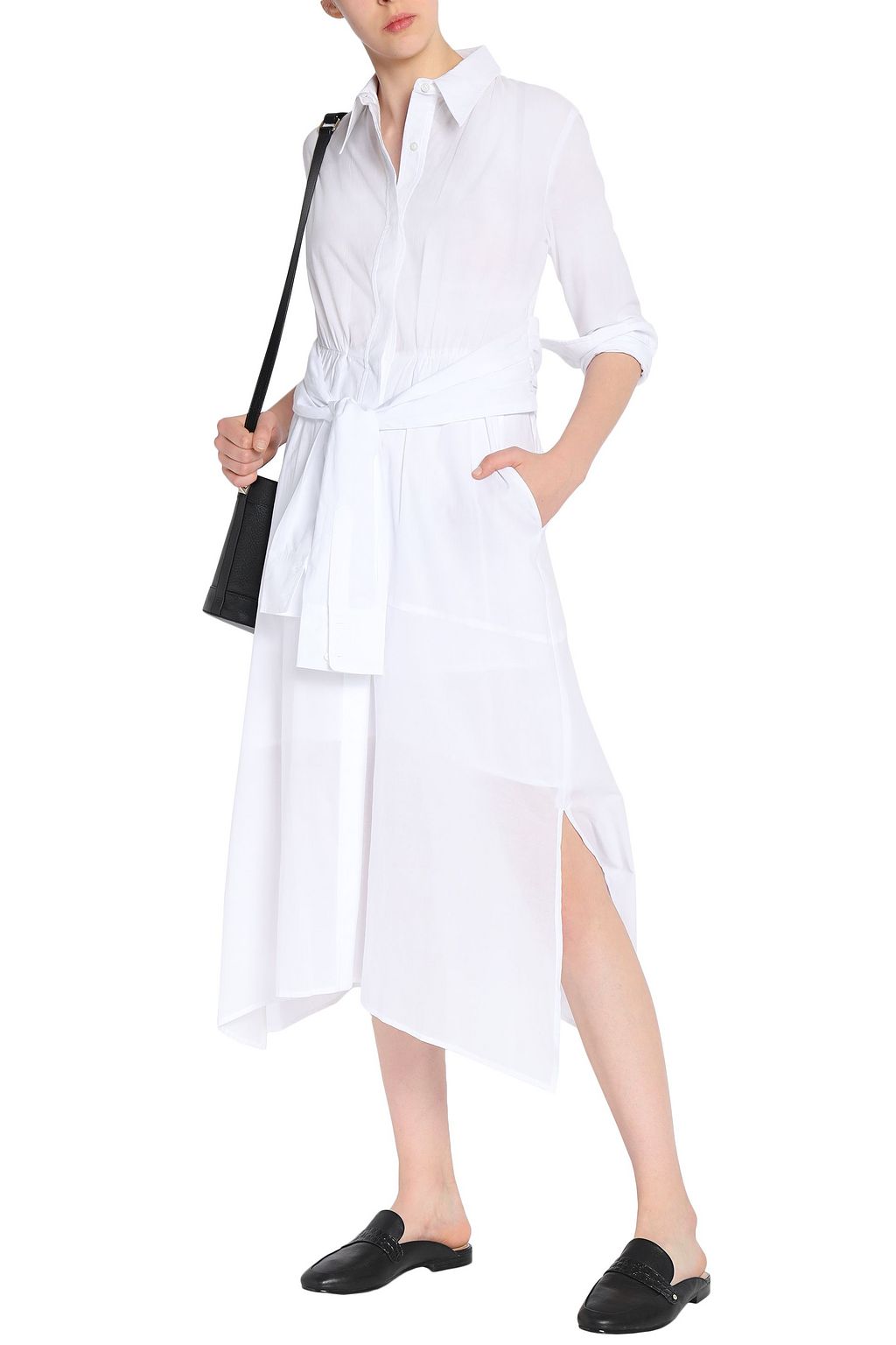 A.L.C. Asymmetric mousseline-cotton midi dress