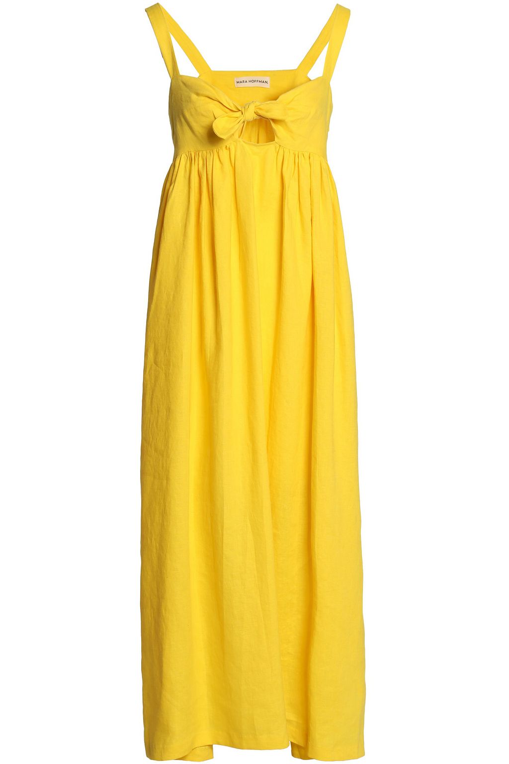 yellow linen maxi dress