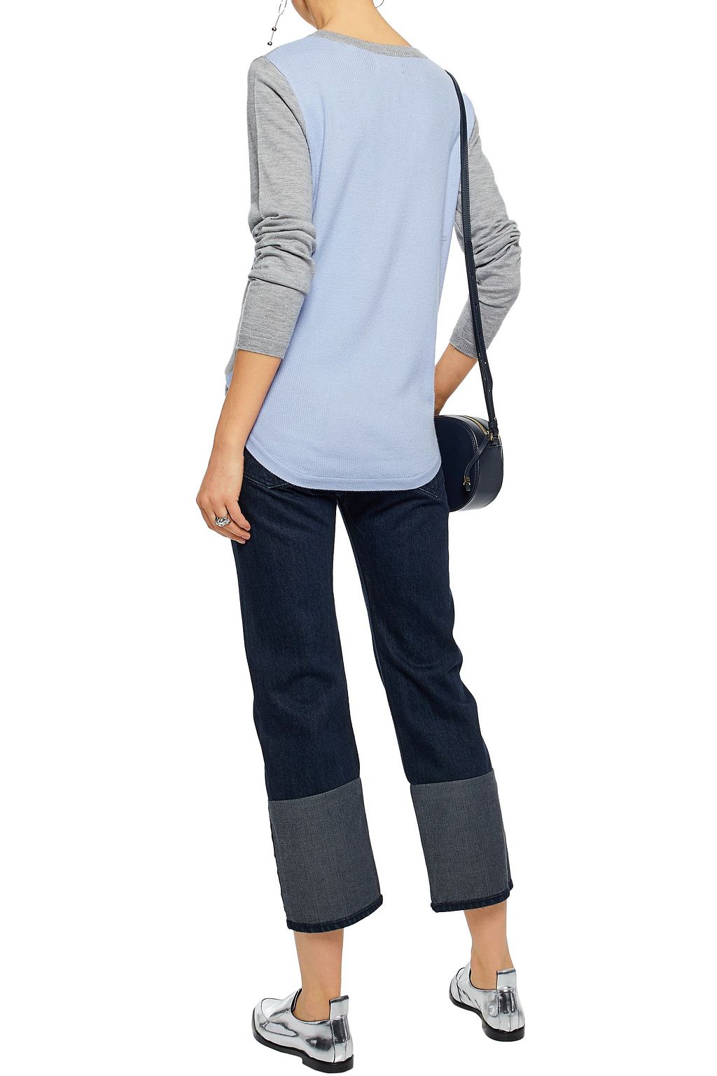 CHINTI & PARKER Paneled ribbed cashmere sweater