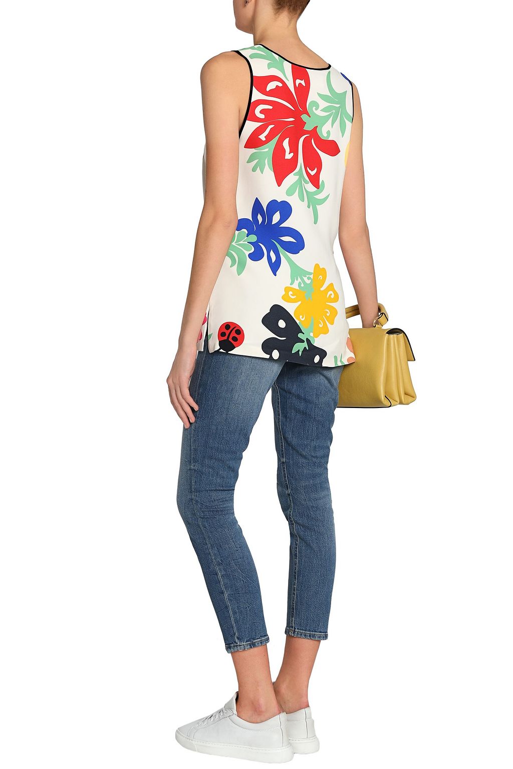 VICTORIA, VICTORIA BECKHAM Floral-print crepe tank