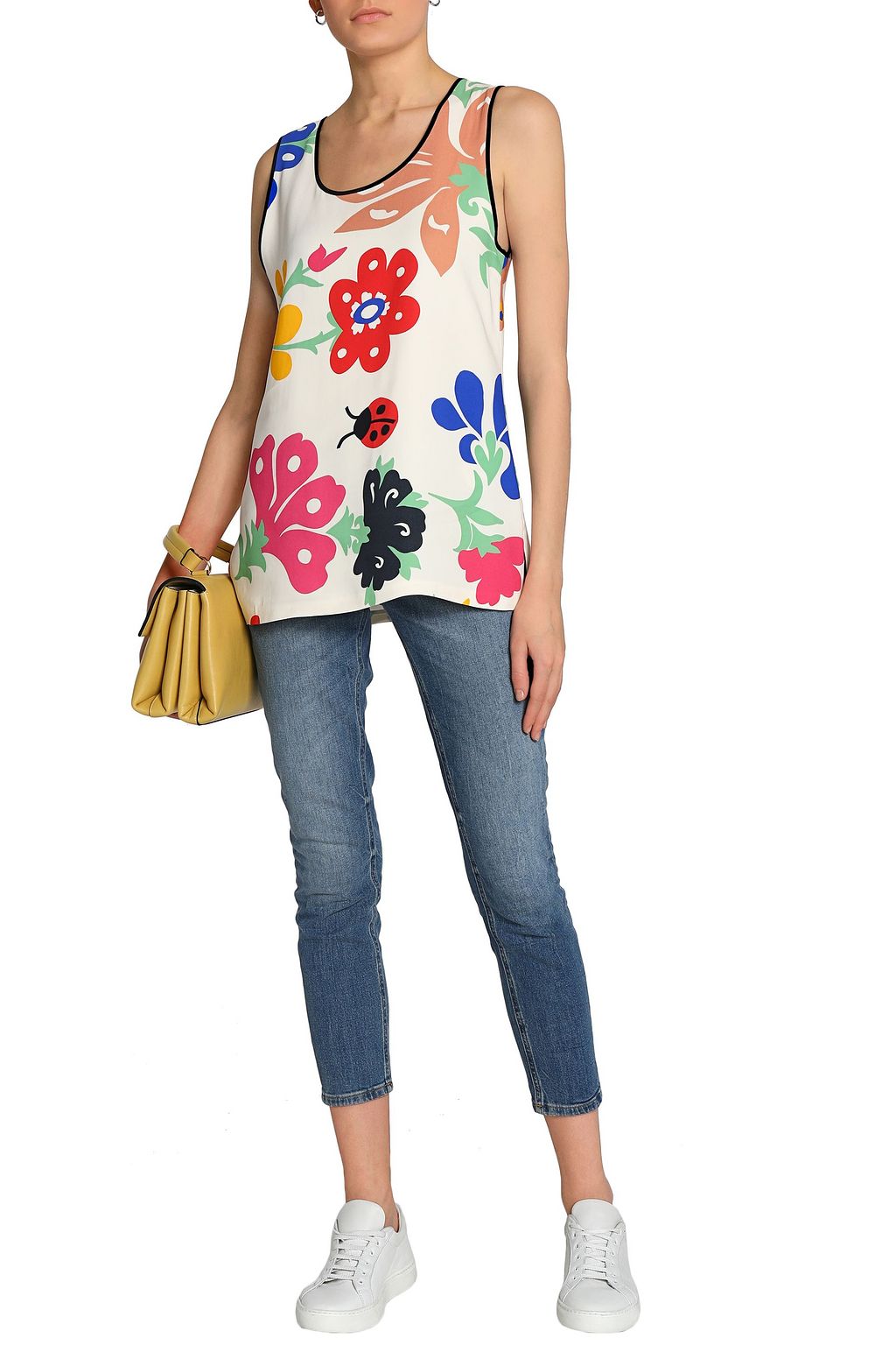VICTORIA, VICTORIA BECKHAM Floral-print crepe tank