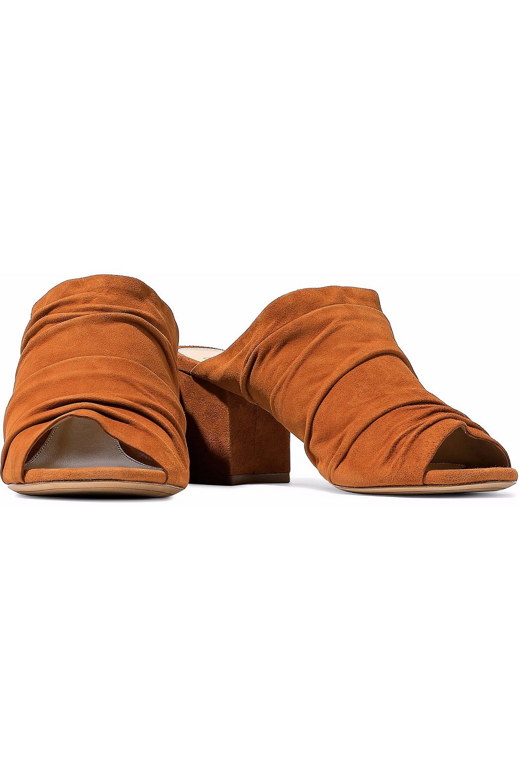 ALEXANDRE BIRMAN Ruched suede mules