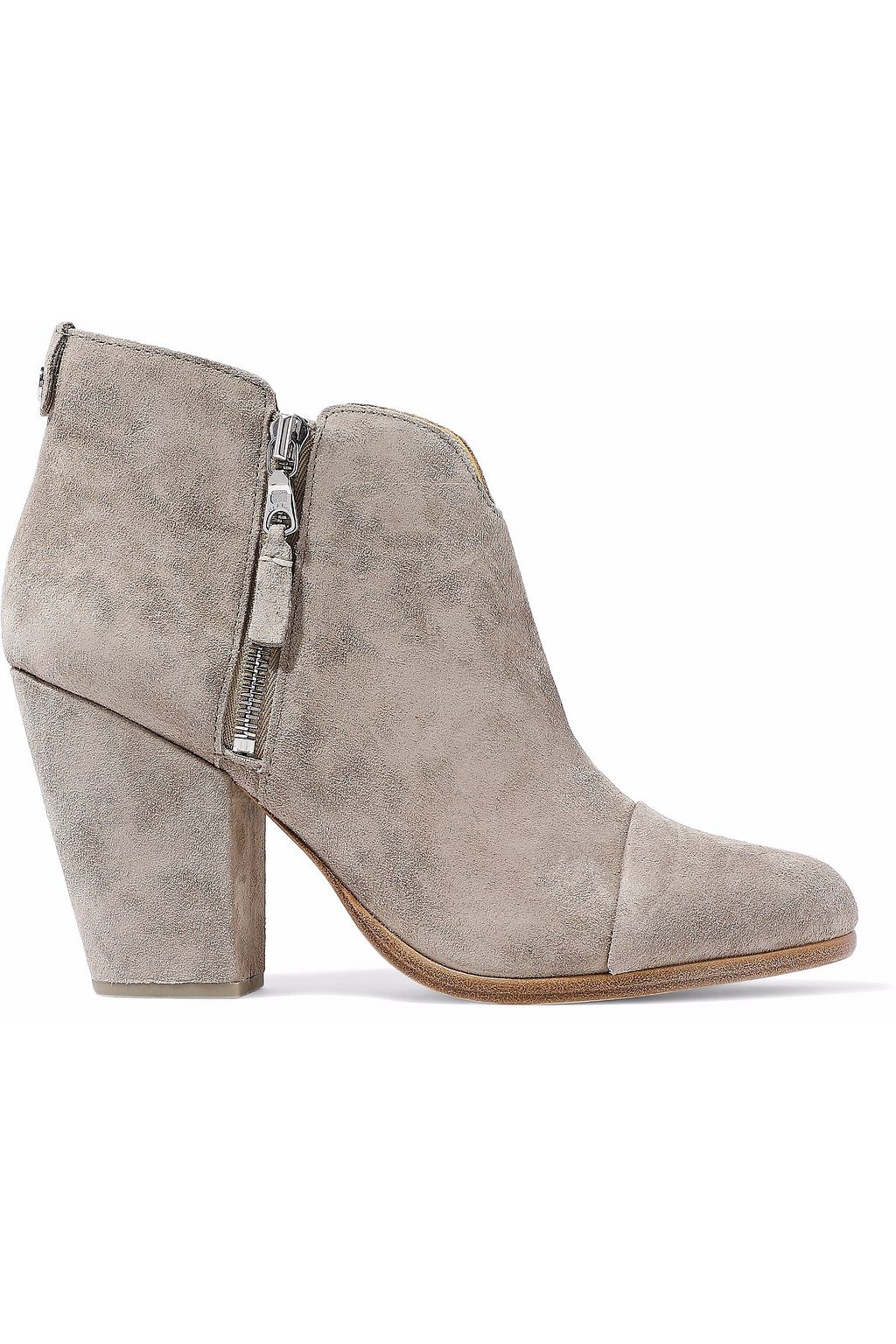 stone suede ankle boots