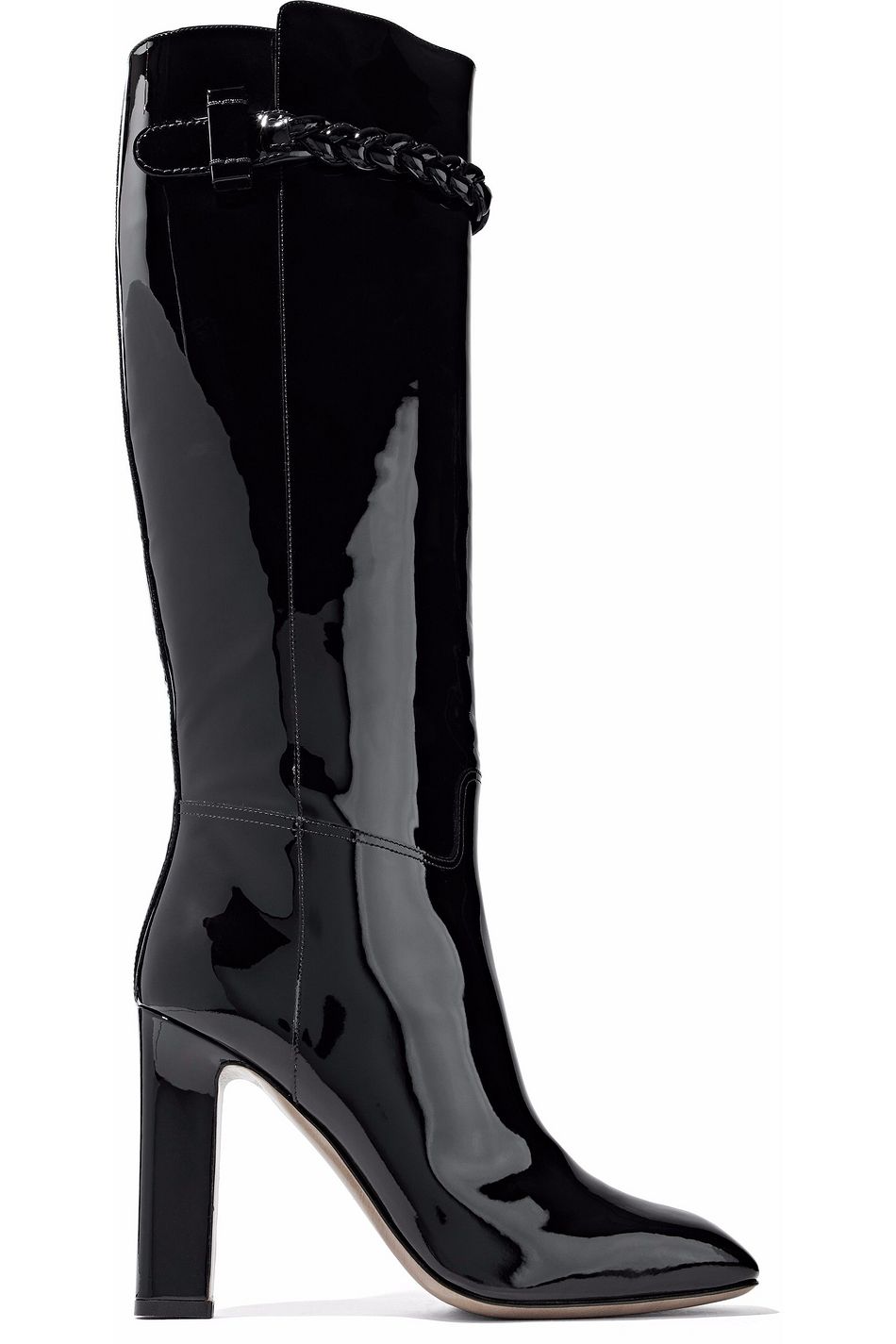 womens black patent leather boots