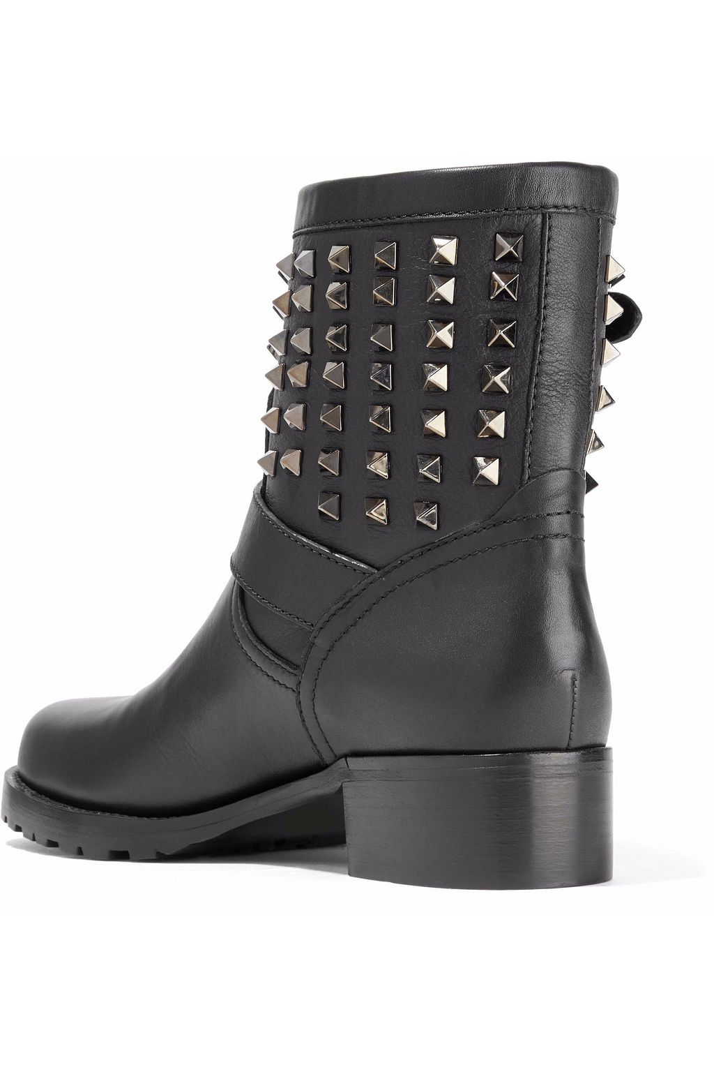 VALENTINO GARAVANI Buckled studded leather boots