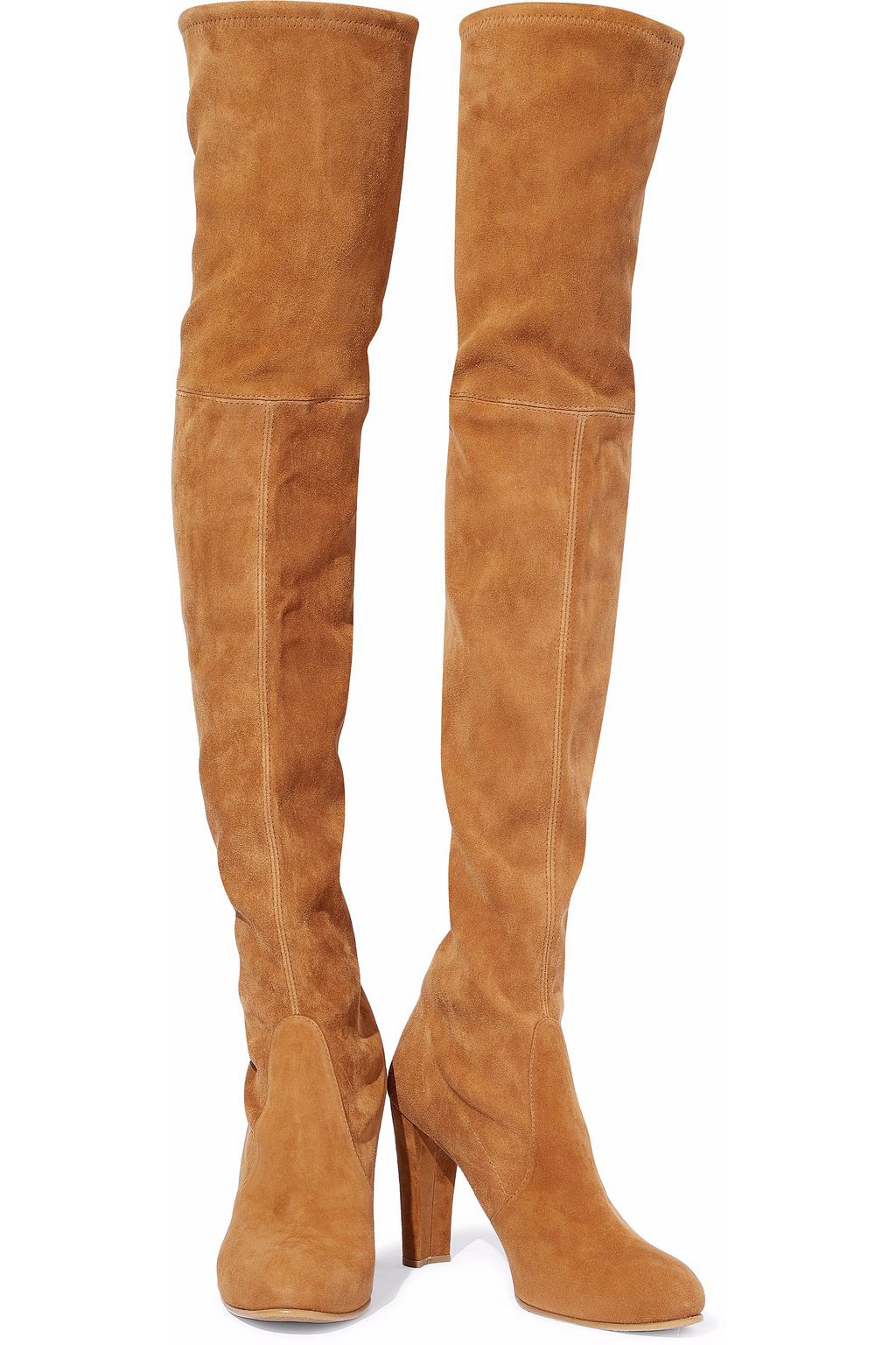 camel suede over the knee boots
