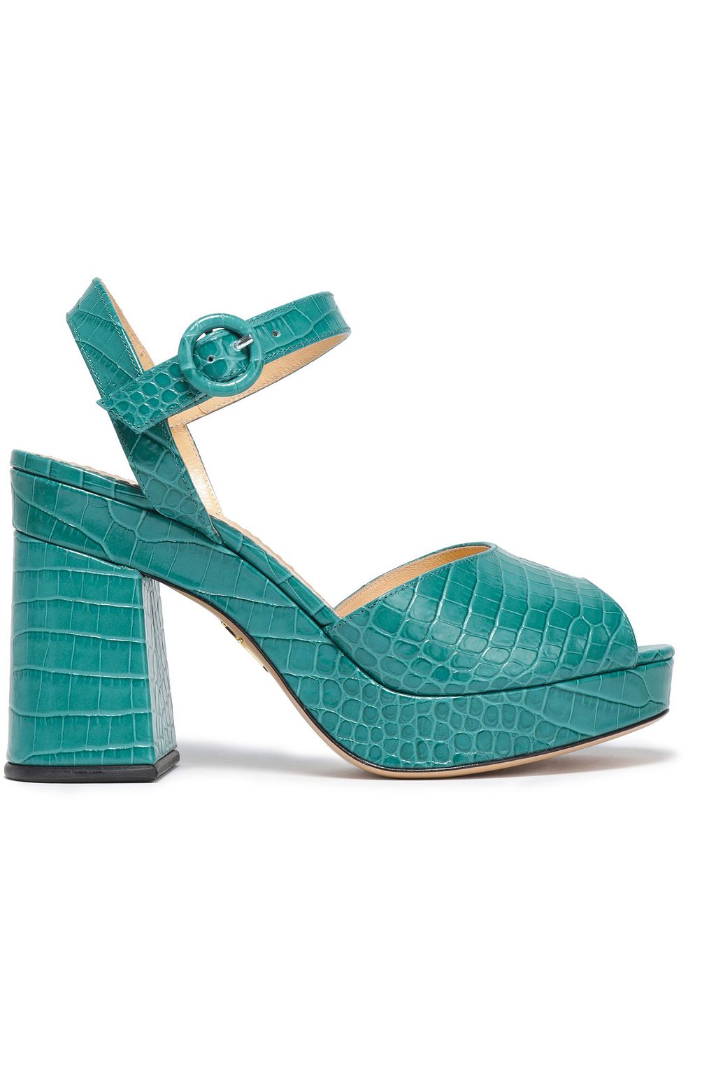 teal platform sandals
