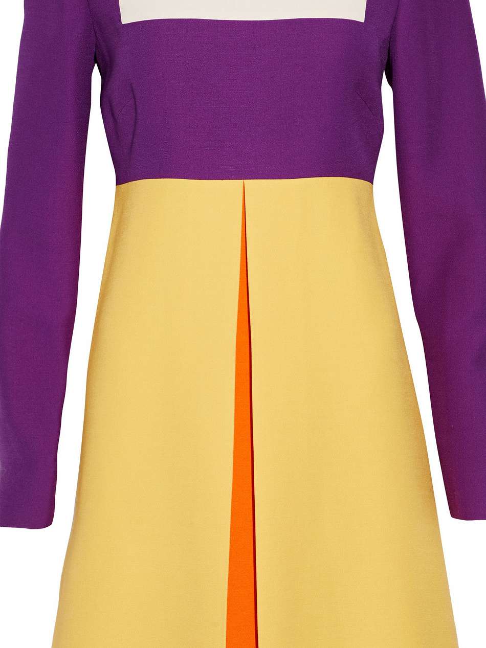 color-block wool and silk-blend mini dress