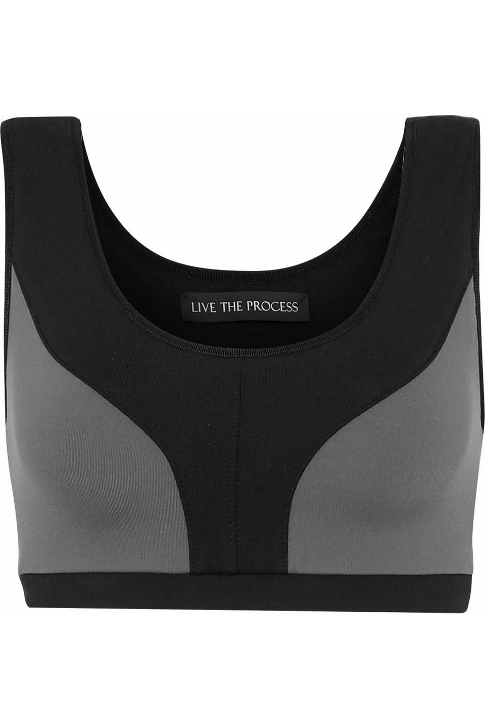 Two-tone stretch-Supplex® sports bra