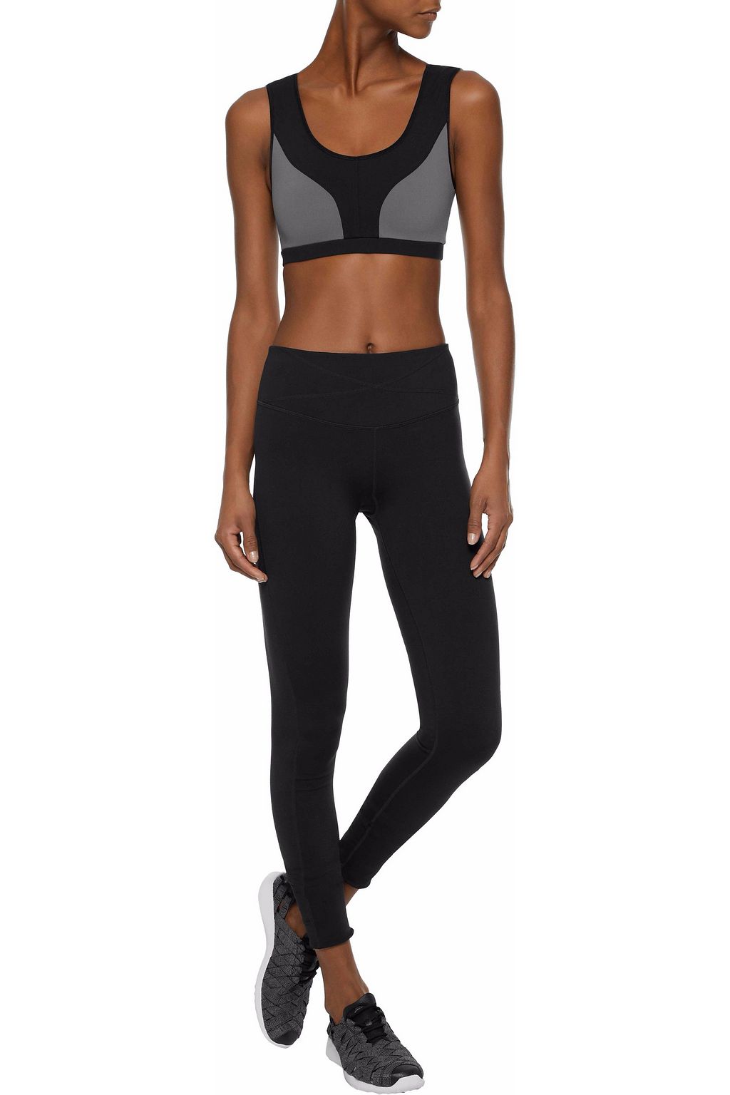 LIVE THE PROCESS Two-tone stretch-Supplex® sports bra
