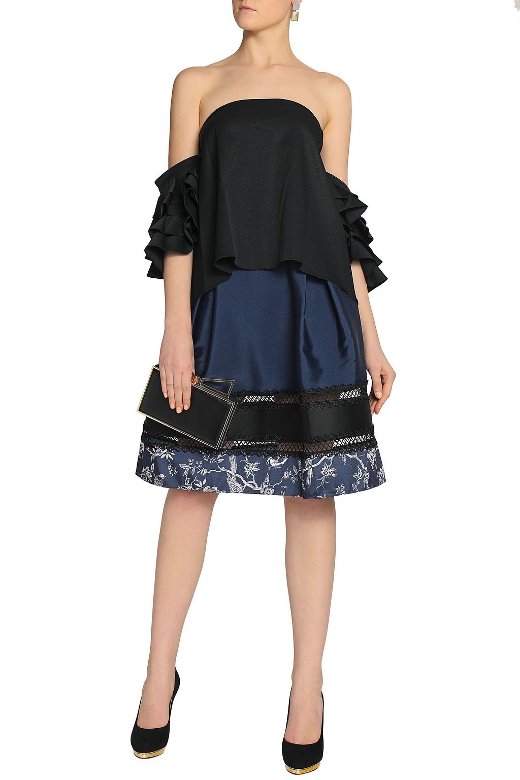 SACHIN & BABI Off-the-shoulder ruffled crepe top