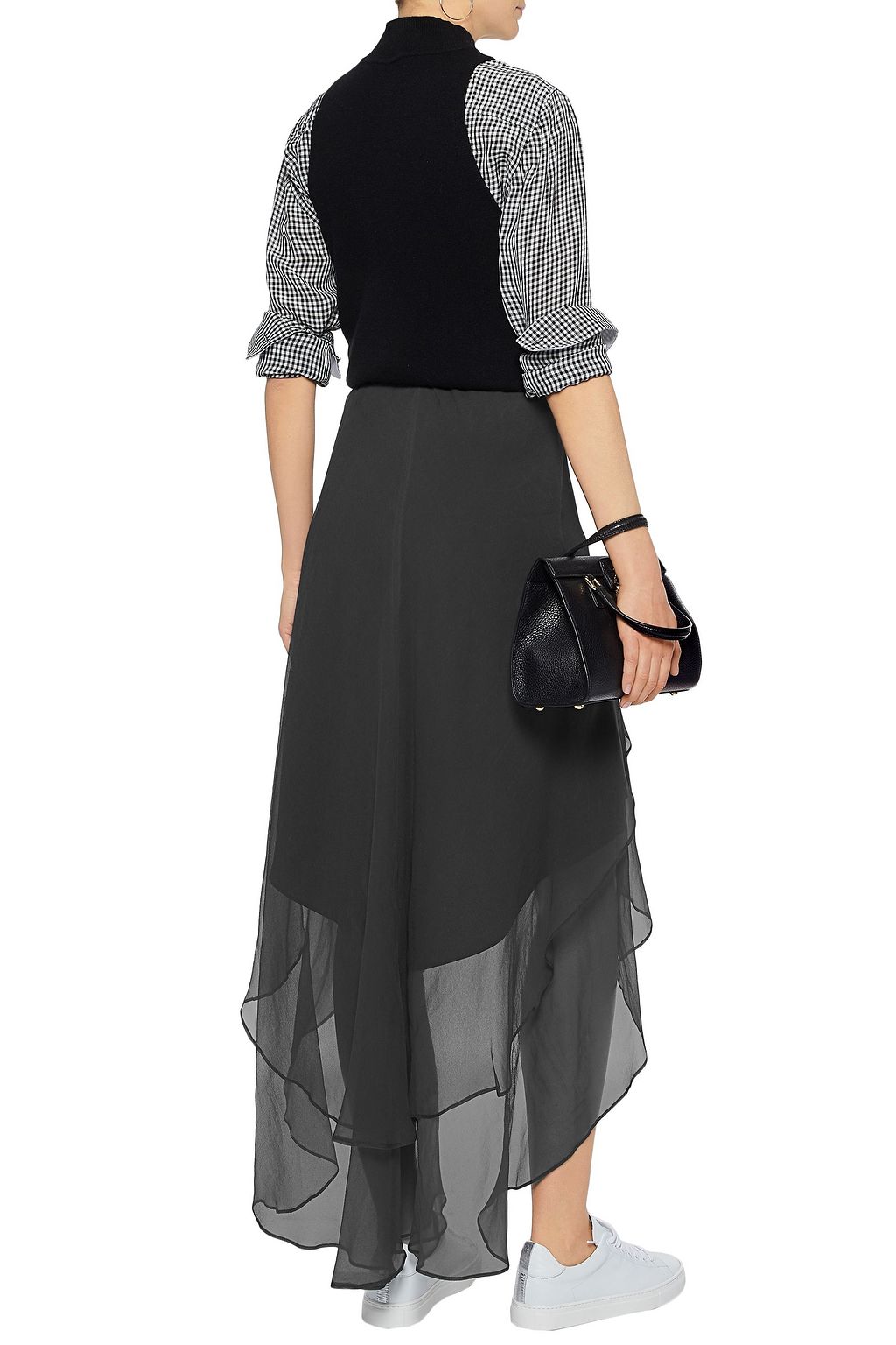 BRUNELLO CUCINELLI Asymmetric layered silk-chiffon skirt