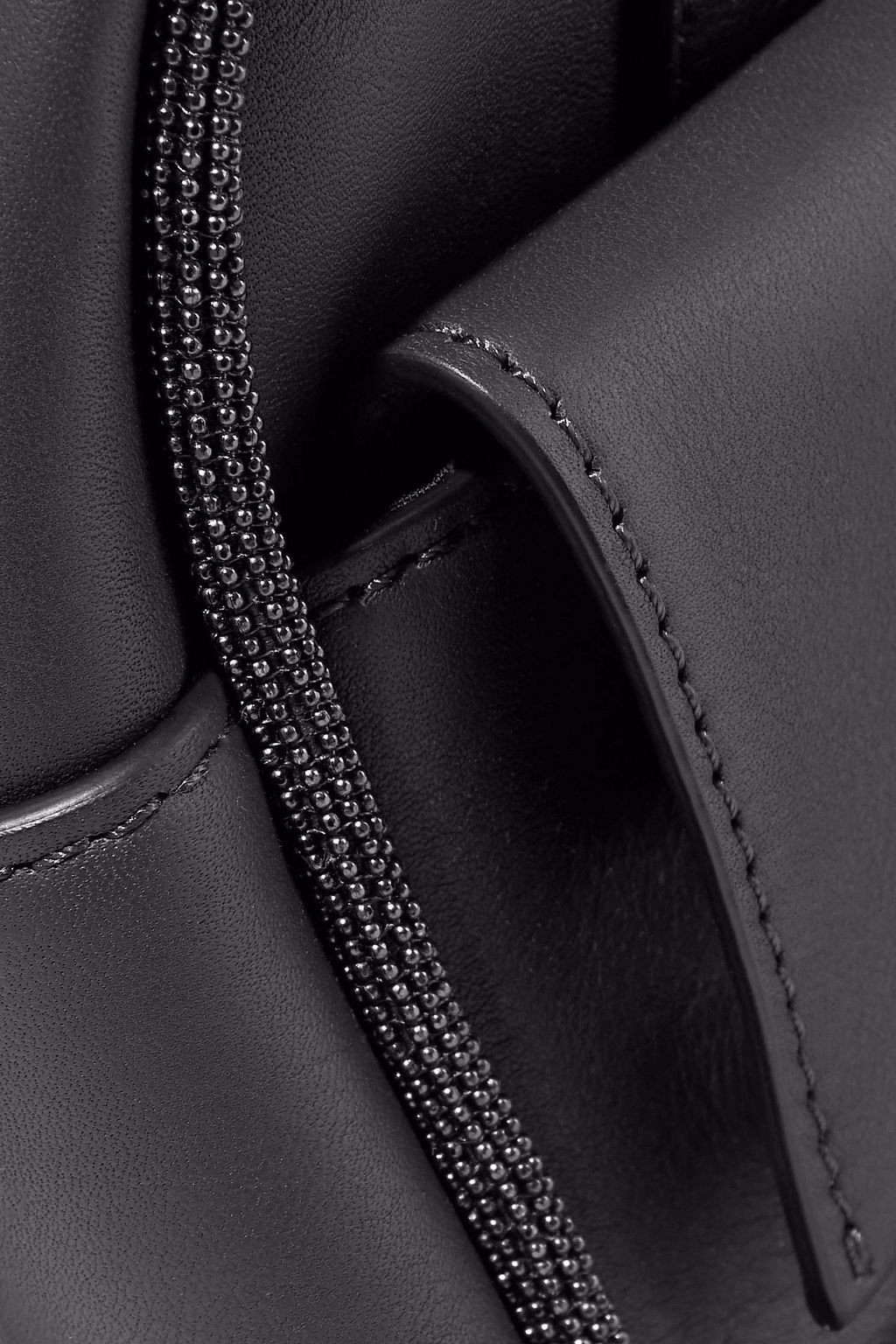 BRUNELLO CUCINELLI Bead-embellished leather shoulder bag
