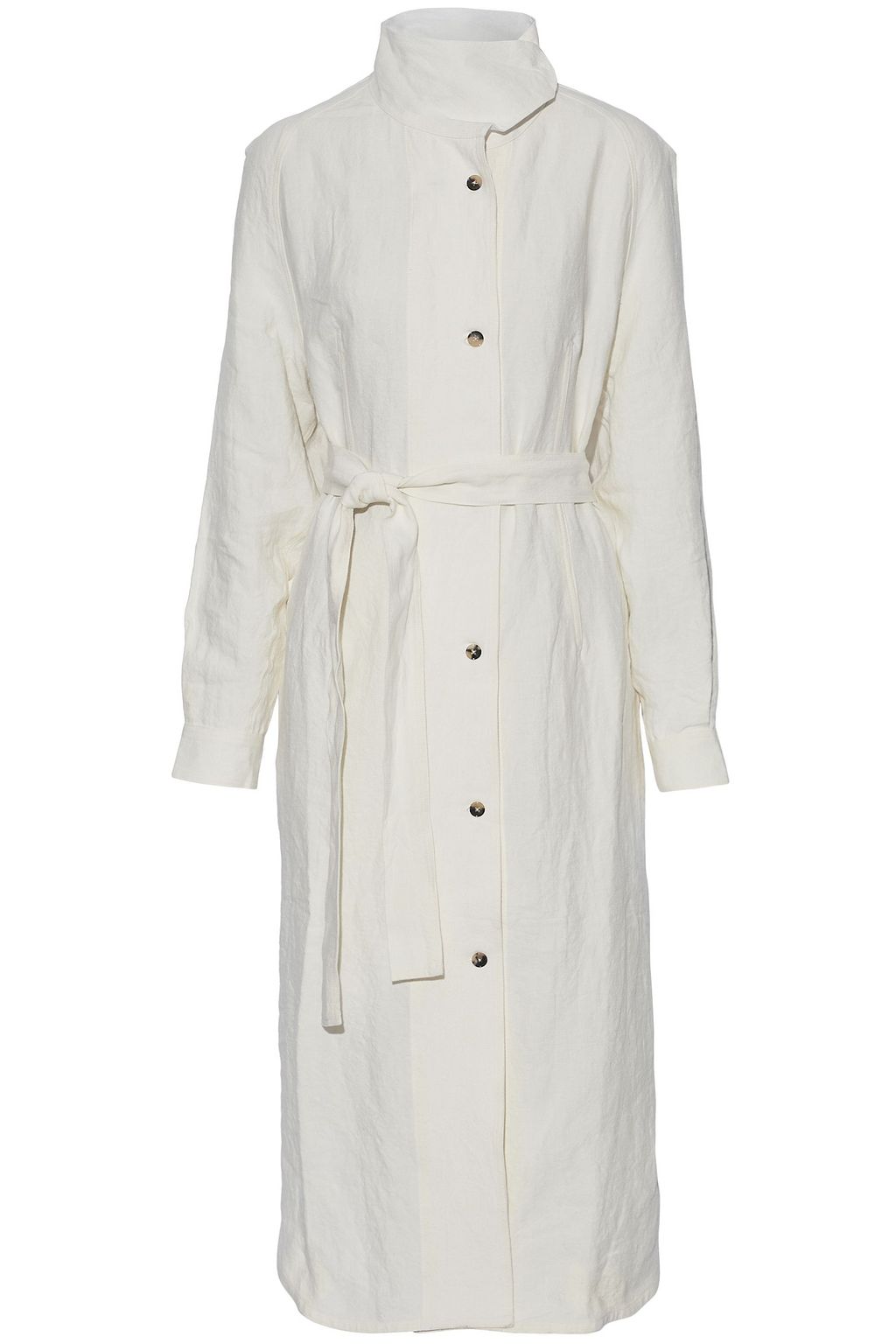 linen midi shirt dress