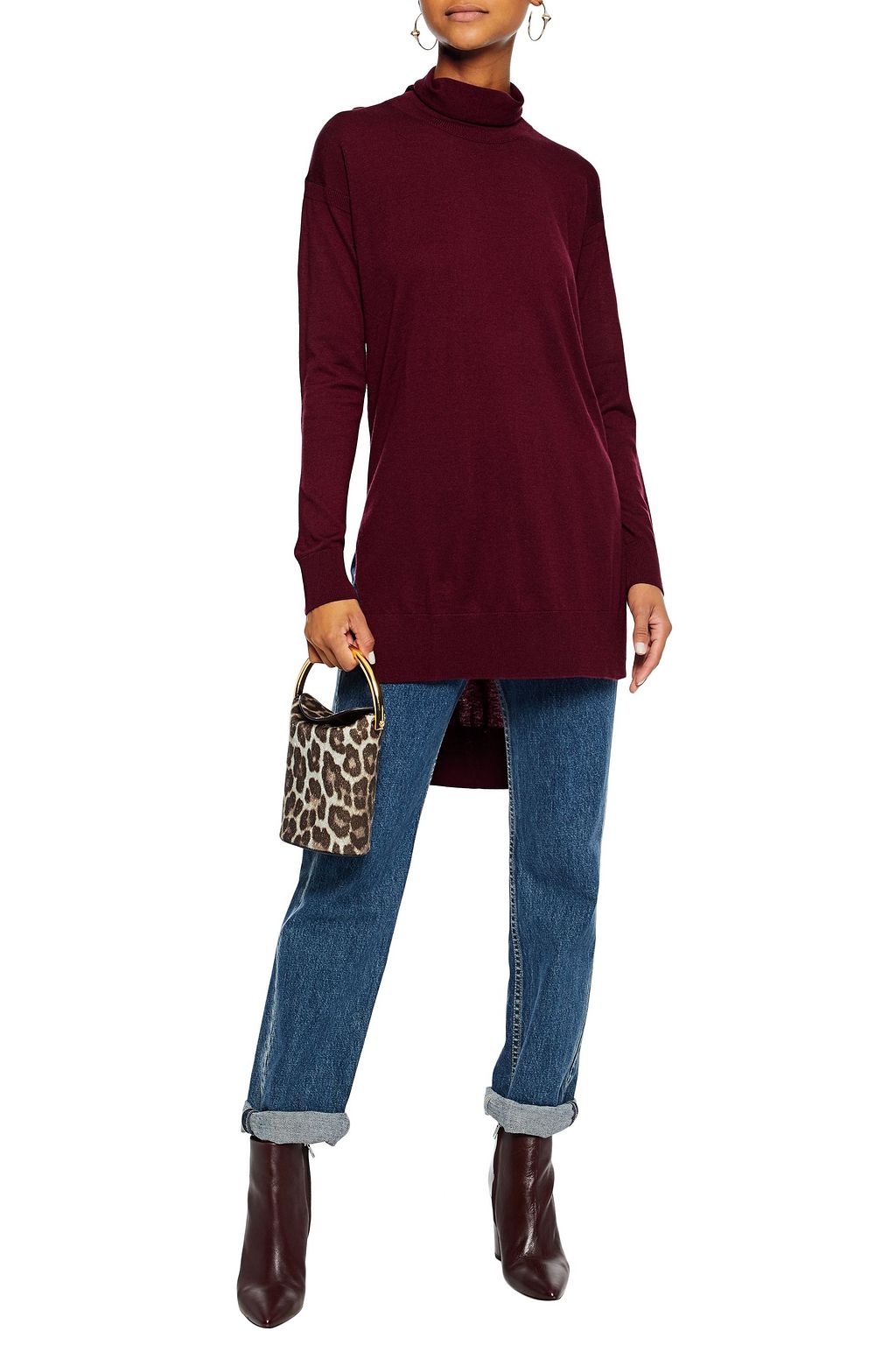 SPLENDID Asymmetric knitted turtleneck sweater