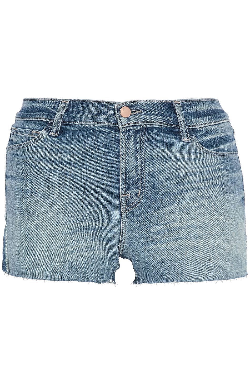 patchwork jean shorts