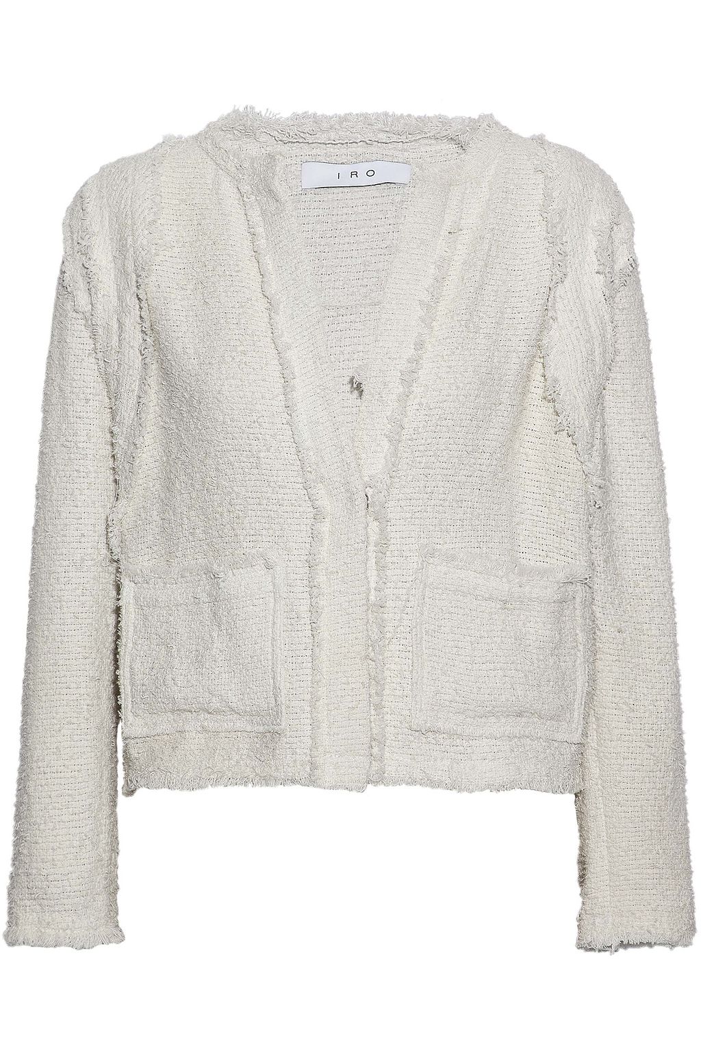 tweed frayed jacket