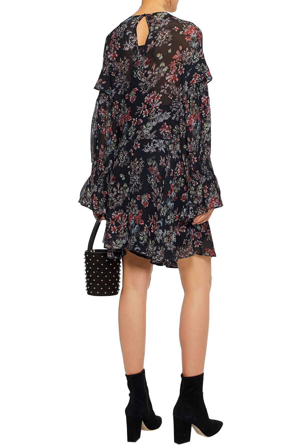 IRO Averen ruffled floral-print chiffon mini dress