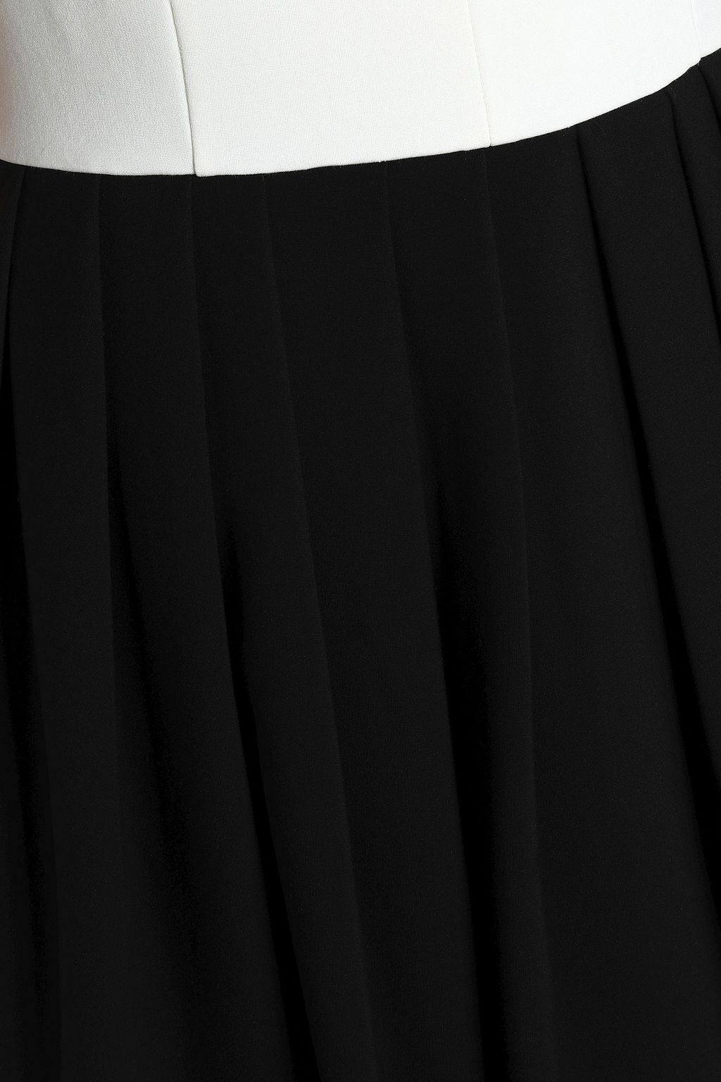 HALSTON Two-tone pleated ponte mini dress
