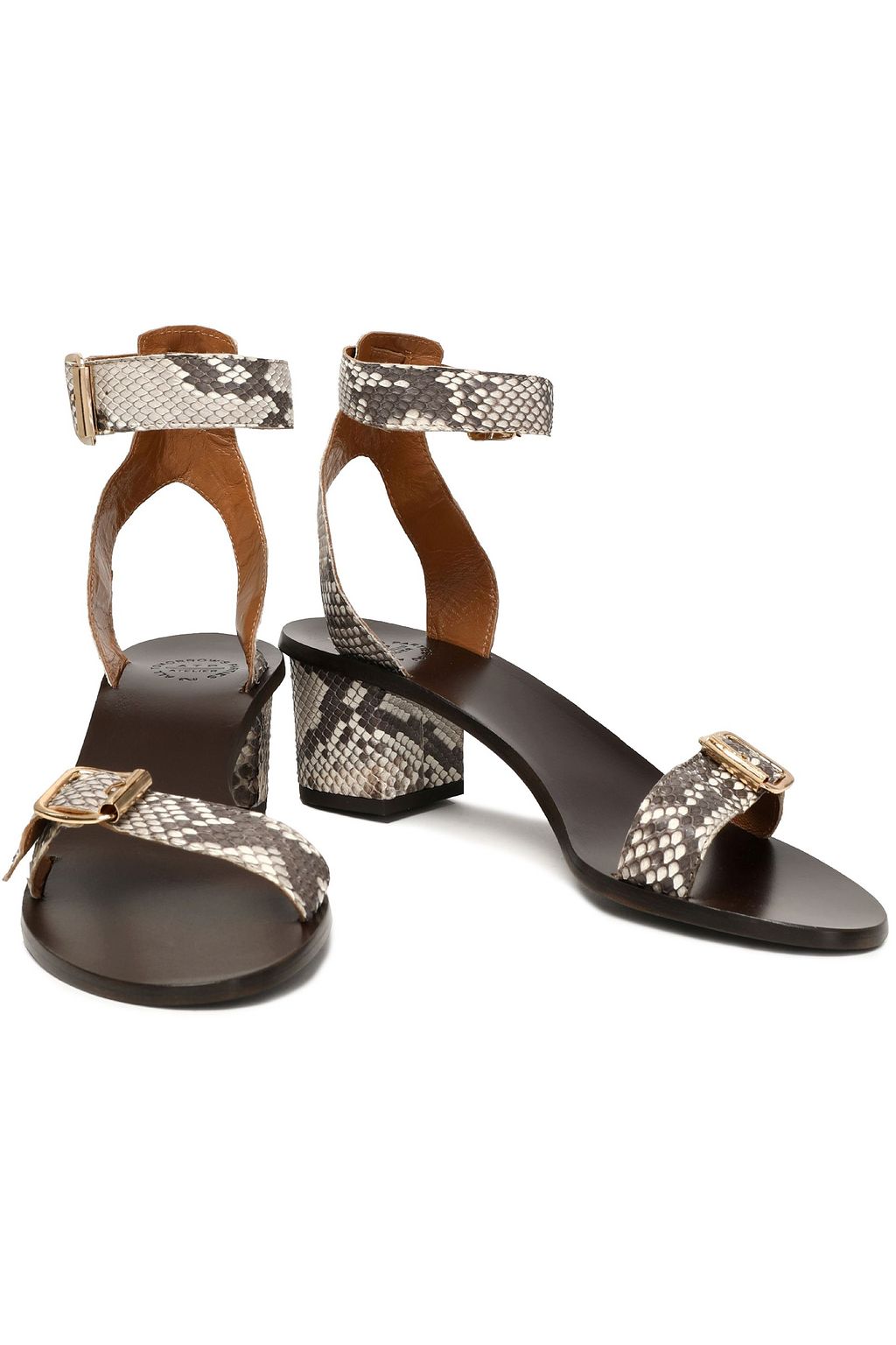 ATP ATELIER Buckled python sandals