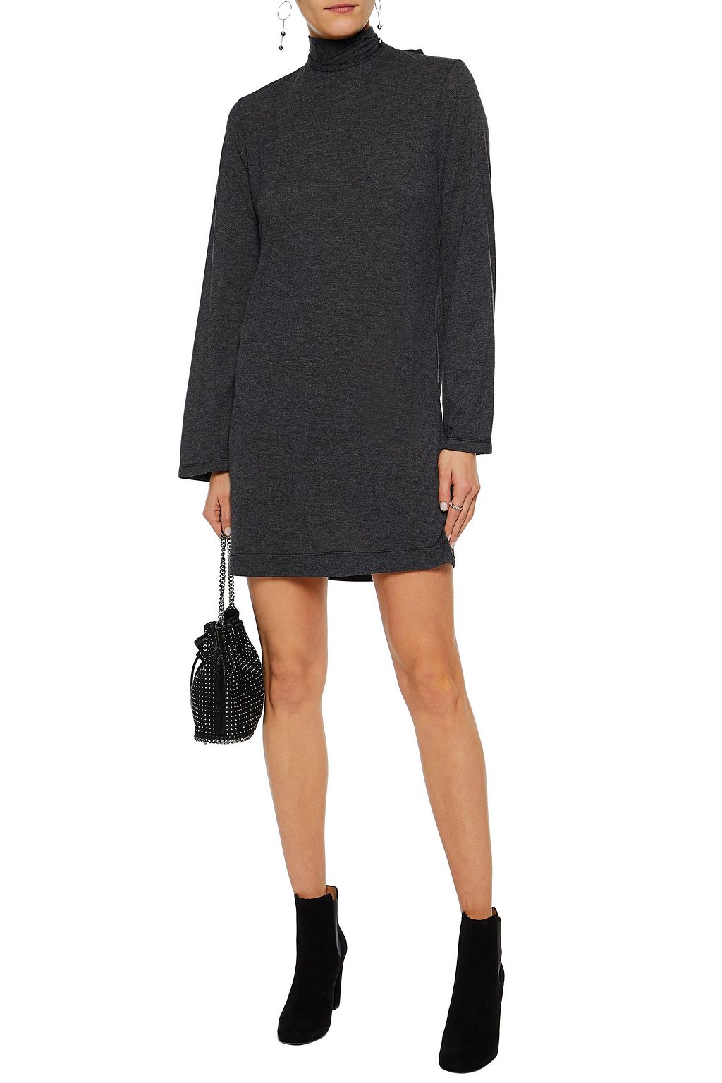IRO Cassy open-back ruffle-trimmed stretch-jersey mini dress