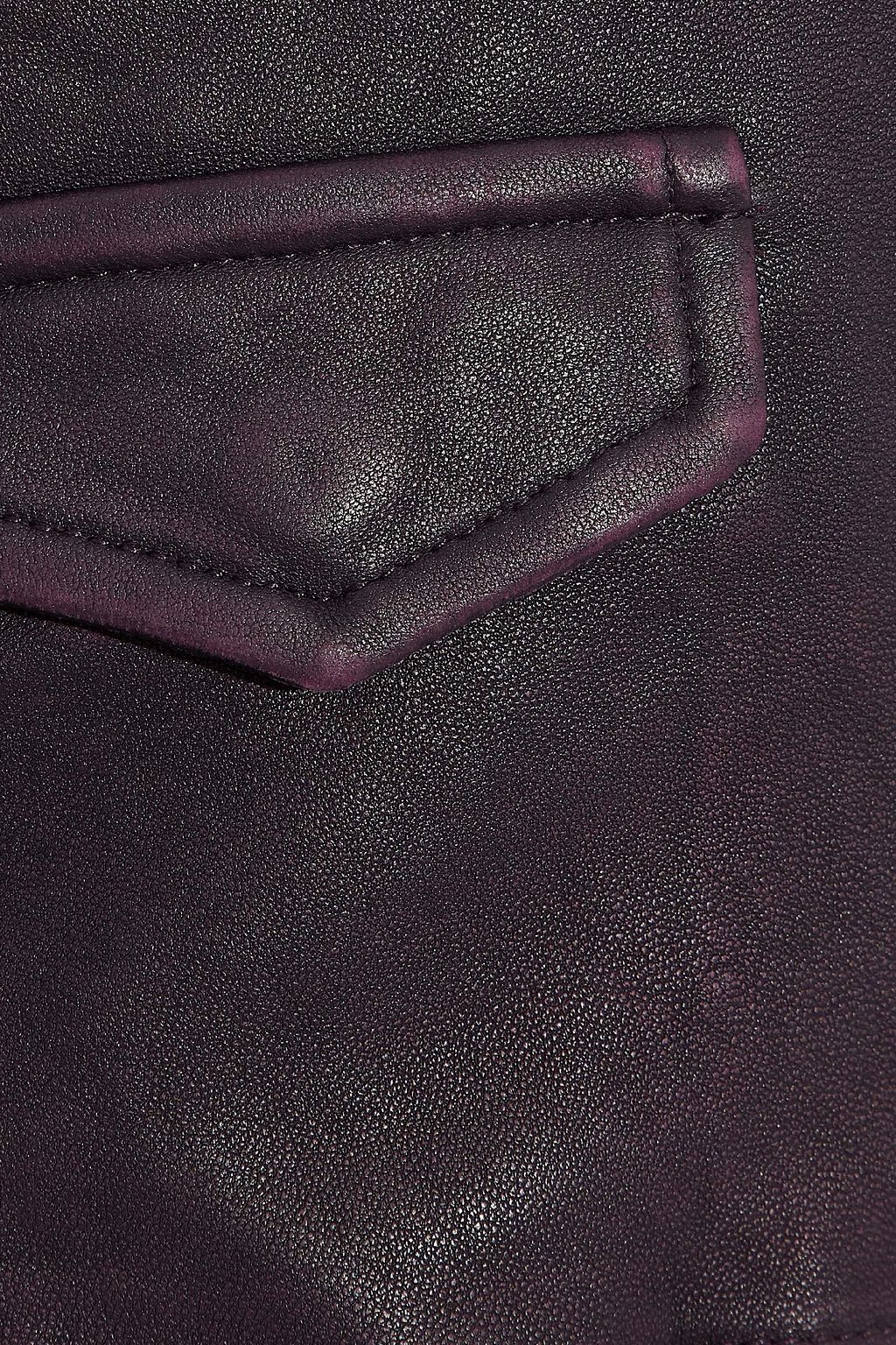 IRO Ashville cropped washed-leather biker jacket