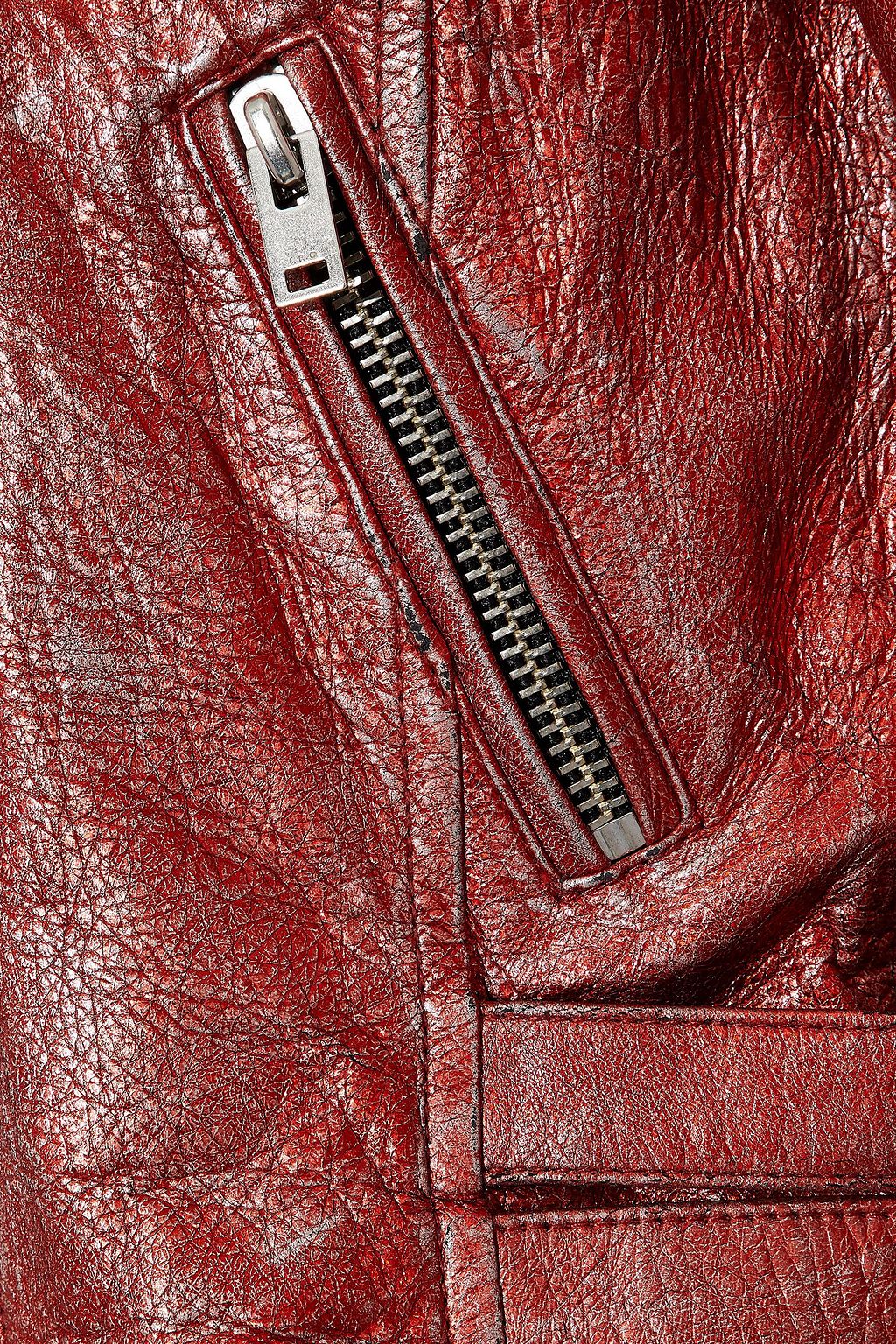 IRO Metallic cracked-leather biker jacket