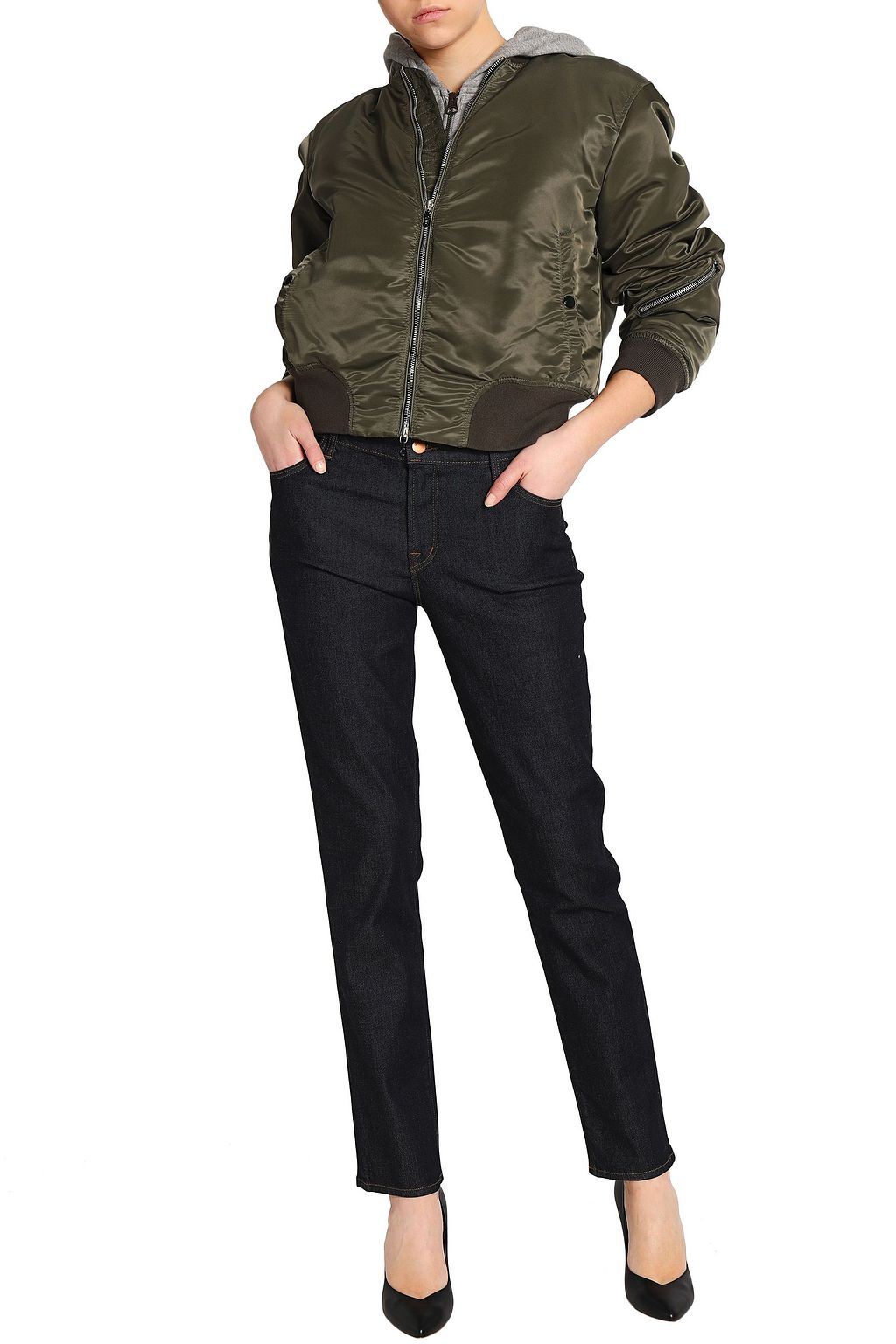 J BRAND Faded mid-rise slim-leg jeans