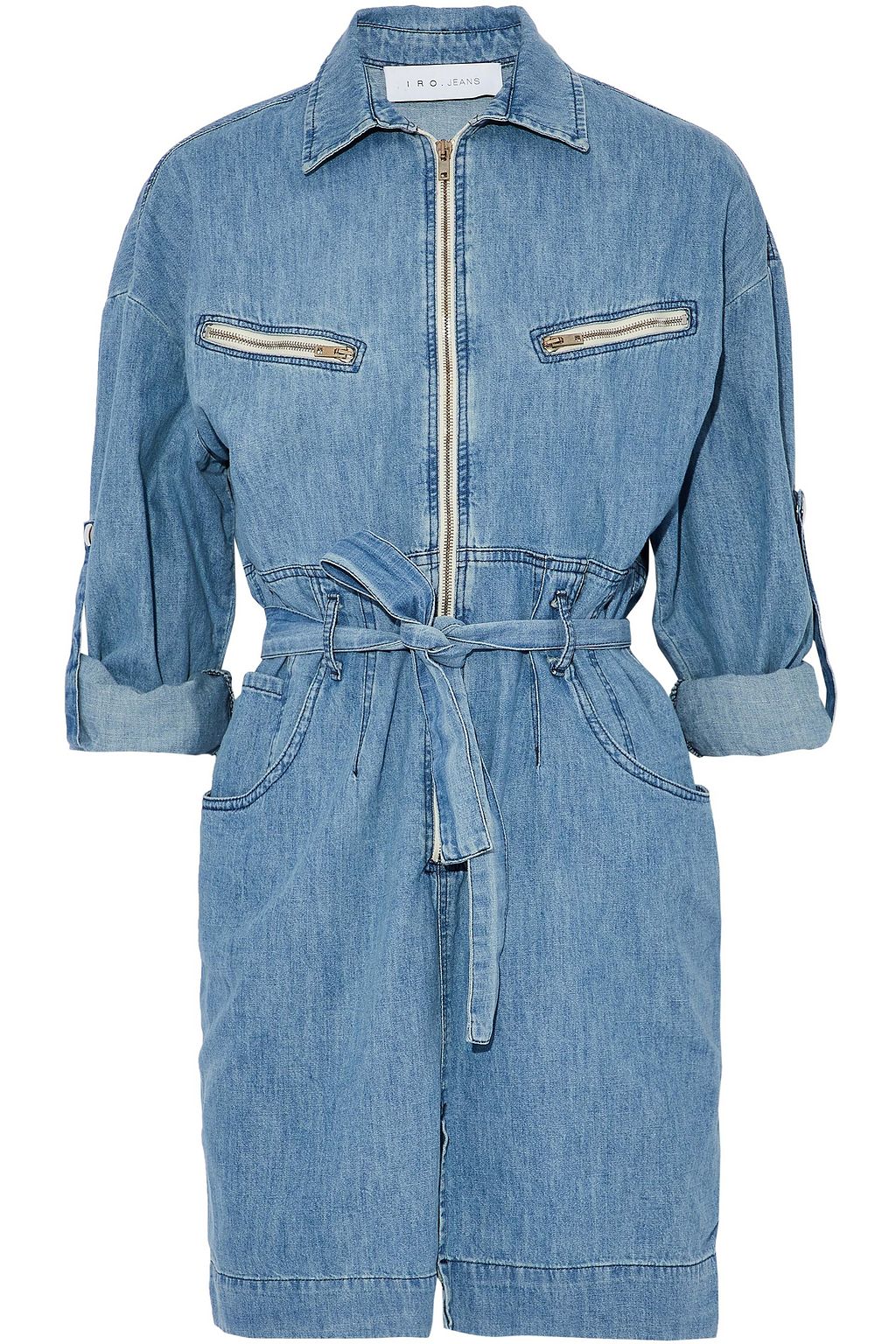 Mid denim Phibie belted denim mini 