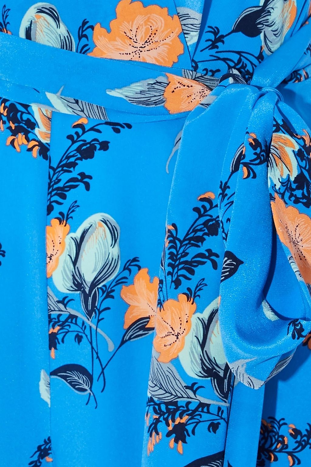DIANE VON FURSTENBERG Belted floral-print silk crepe de chine halterneck jumpsuit