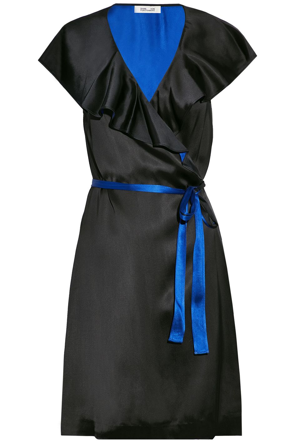two tone wrap dress