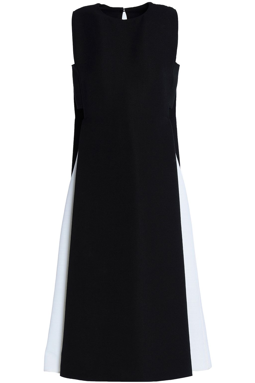 black wool midi dress