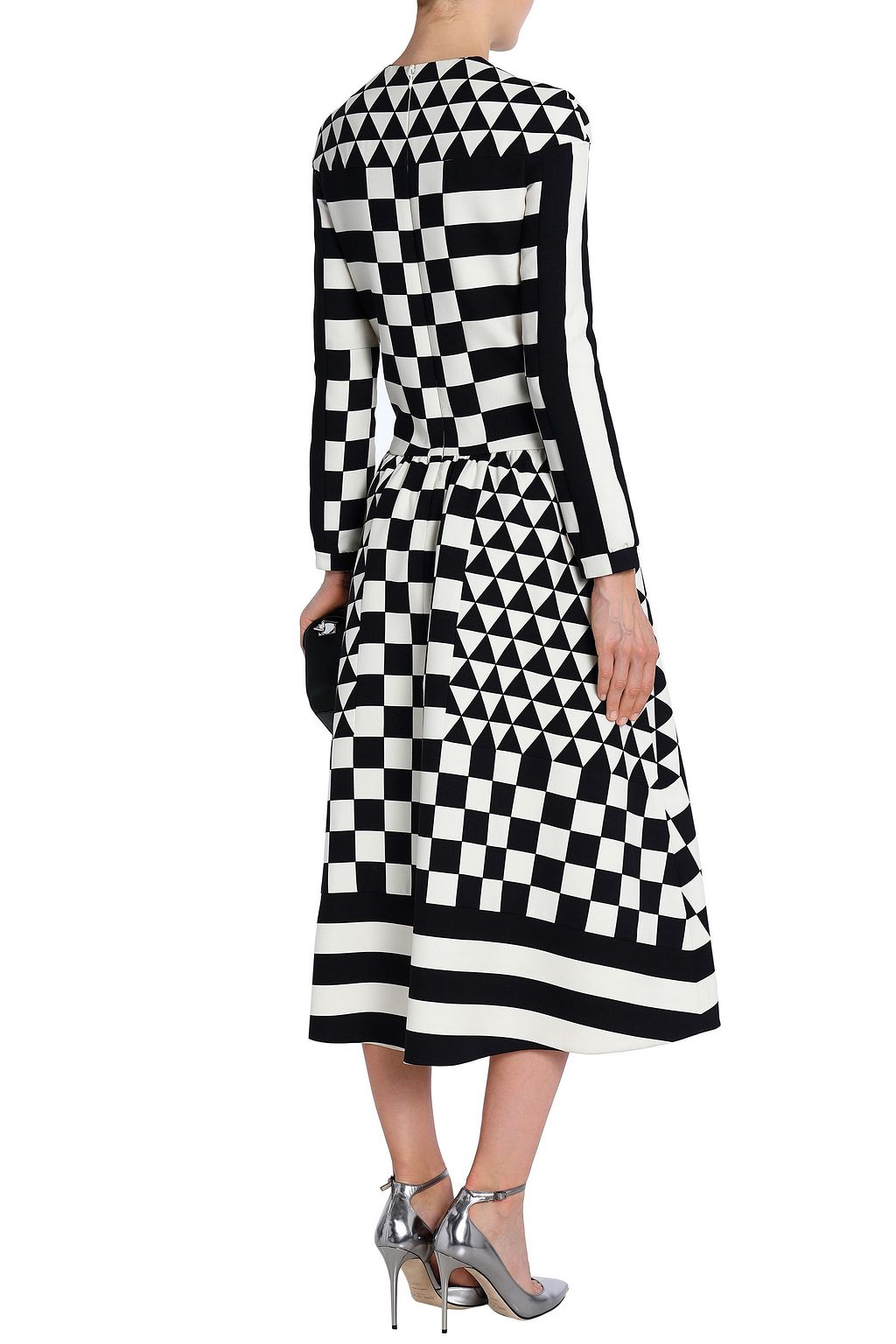 VALENTINO GARAVANI Printed wool and silk-blend twill midi dress