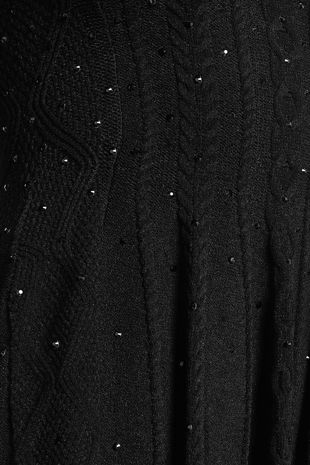VALENTINO GARAVANI Crystal-embellished cable-knit mini dress
